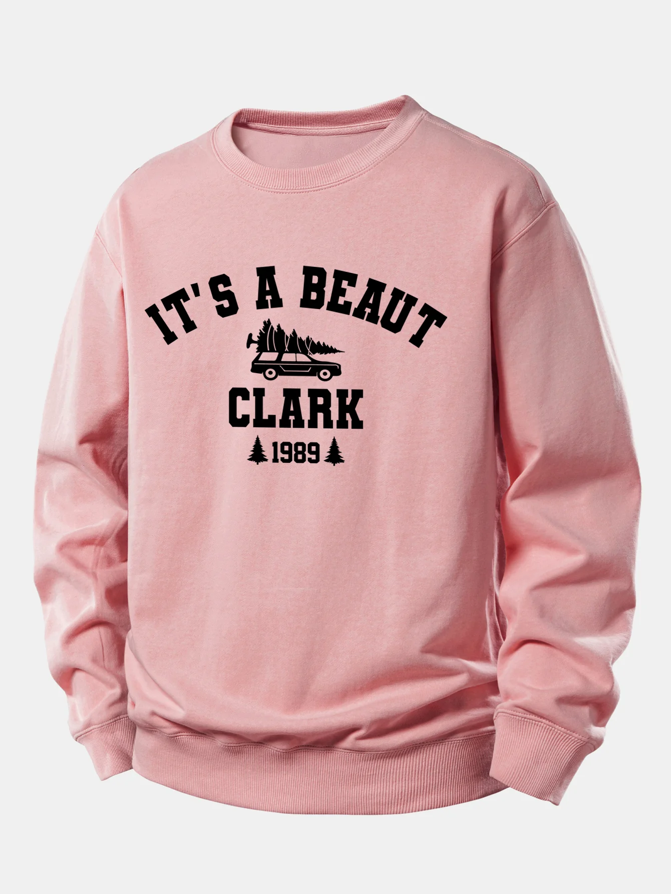 It's a Beaut Clark Christmas Tree Car Print Relax Fit Sweatshirt - Image 3