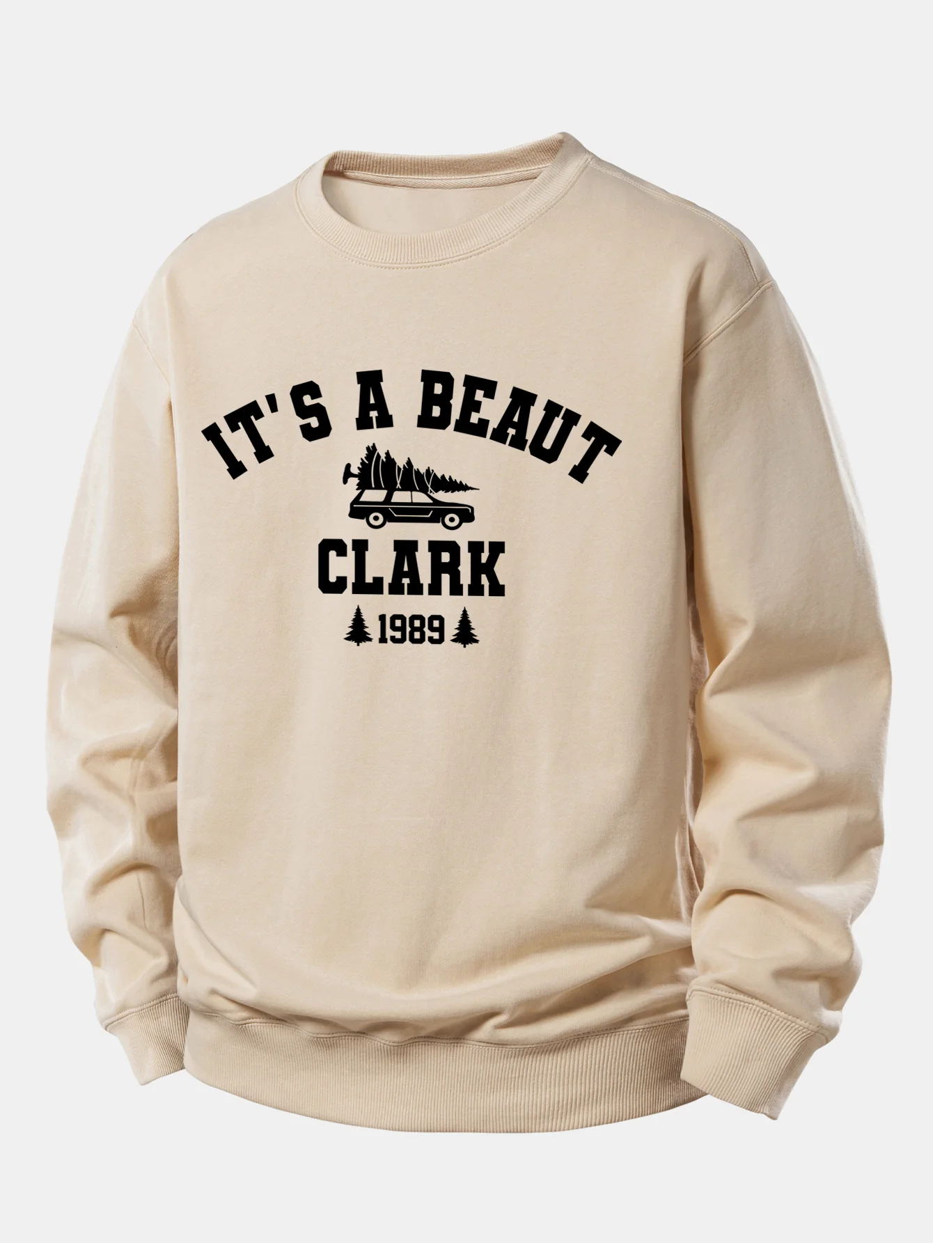 It's a Beaut Clark Christmas Tree Car Print Relax Fit Sweatshirt - Image 4