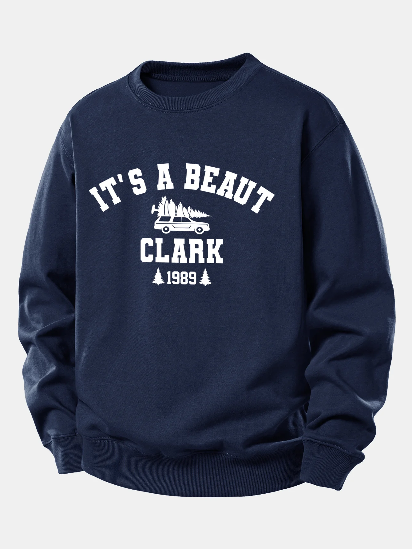 It's a Beaut Clark Christmas Tree Car Print Relax Fit Sweatshirt - Image 7