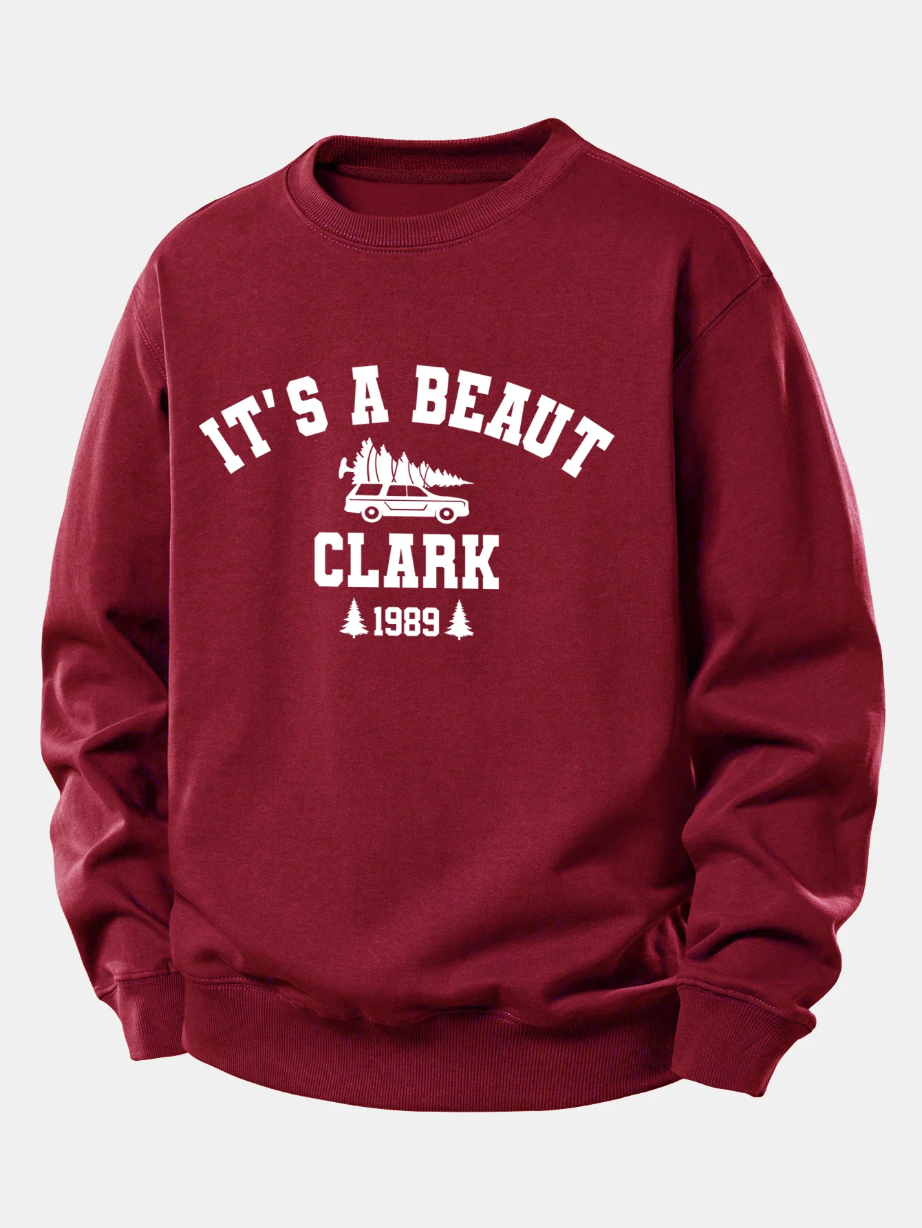 It's a Beaut Clark Christmas Tree Car Print Relax Fit Sweatshirt - Image 8