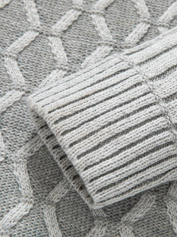 Jacquard Hornknopf Rollkragenpullover - Image 14