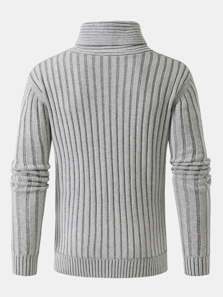 Jacquard Hornknopf Rollkragenpullover - Image 4