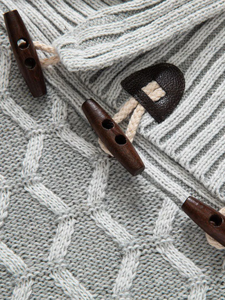Jacquard Hornknopf Rollkragenpullover - Image 5