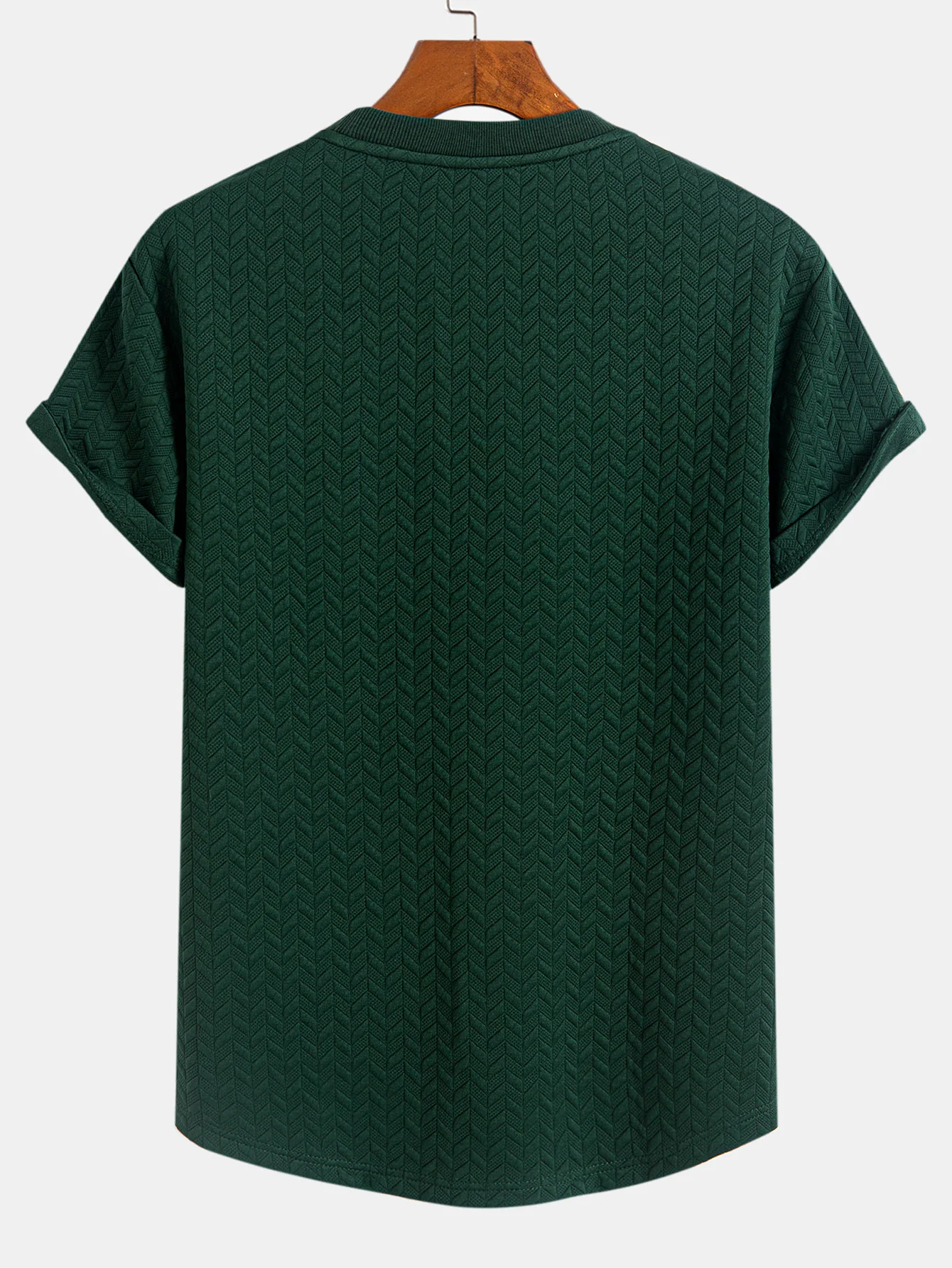 Jacquard-Strukturierter Bogen-Saum T-Shirt - Image 2