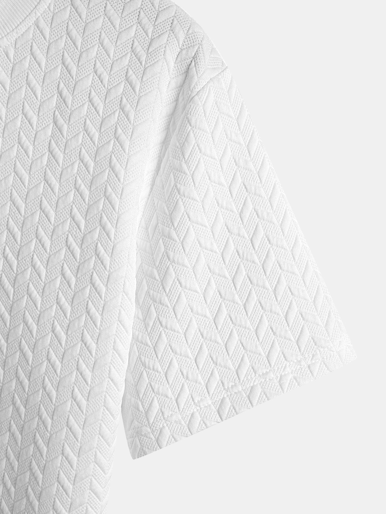 Jacquard-Strukturierter Bogen-Saum T-Shirt - Image 8