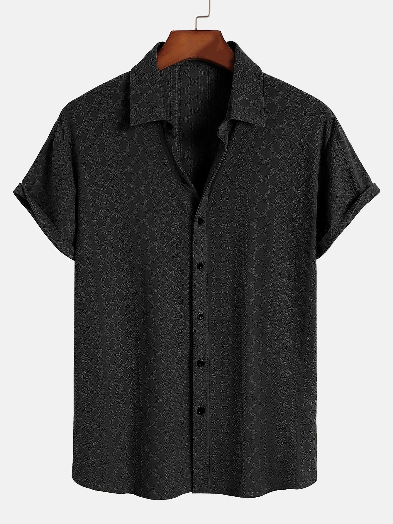 Jacquard-Strukturierte Button-Up-Hemd - Image 3