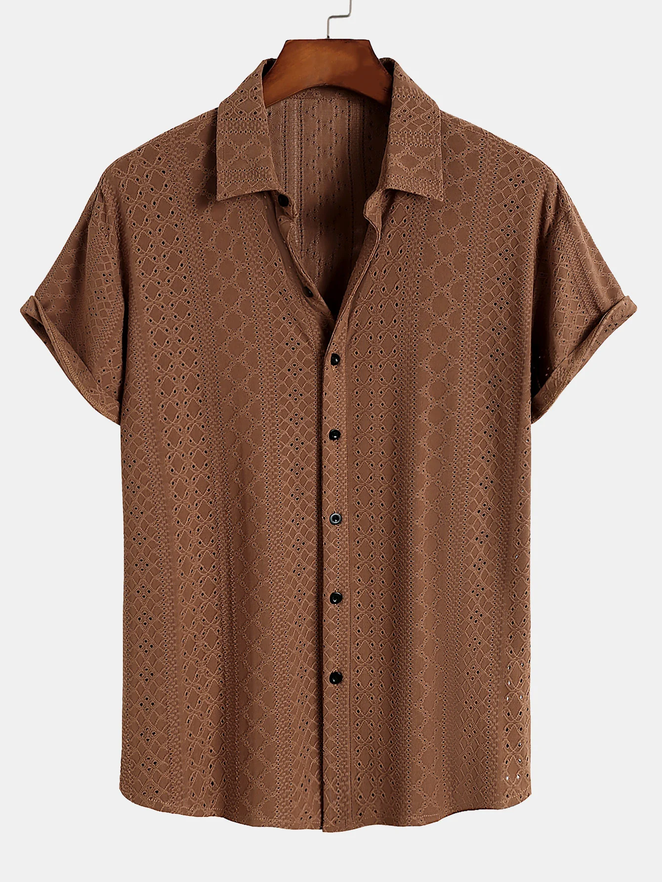 Jacquard-Strukturierte Button-Up-Hemd - Image 5