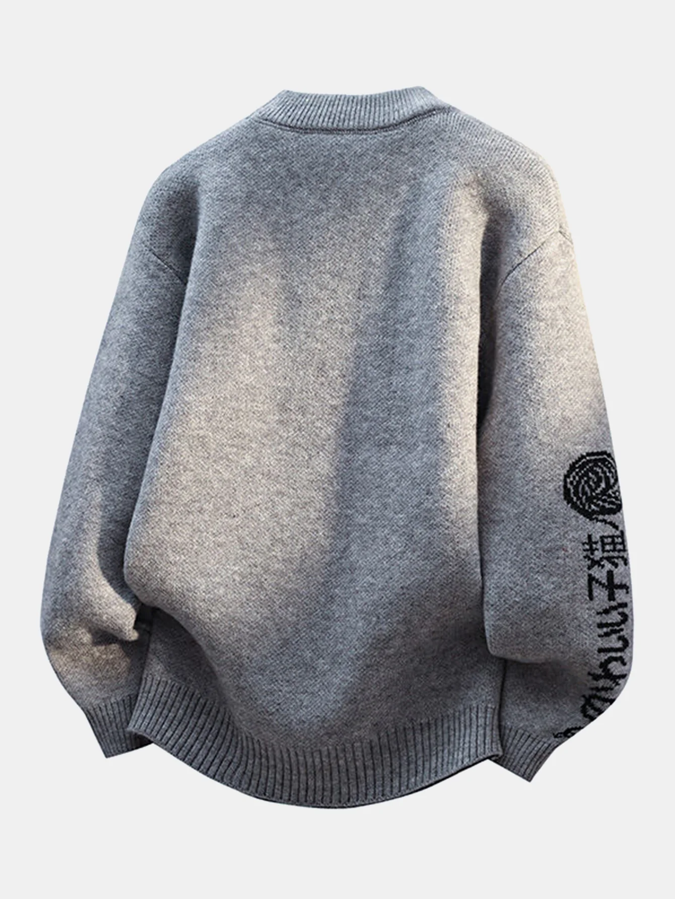 Japanese Cat Print Crew Neck Sweater - Image 2