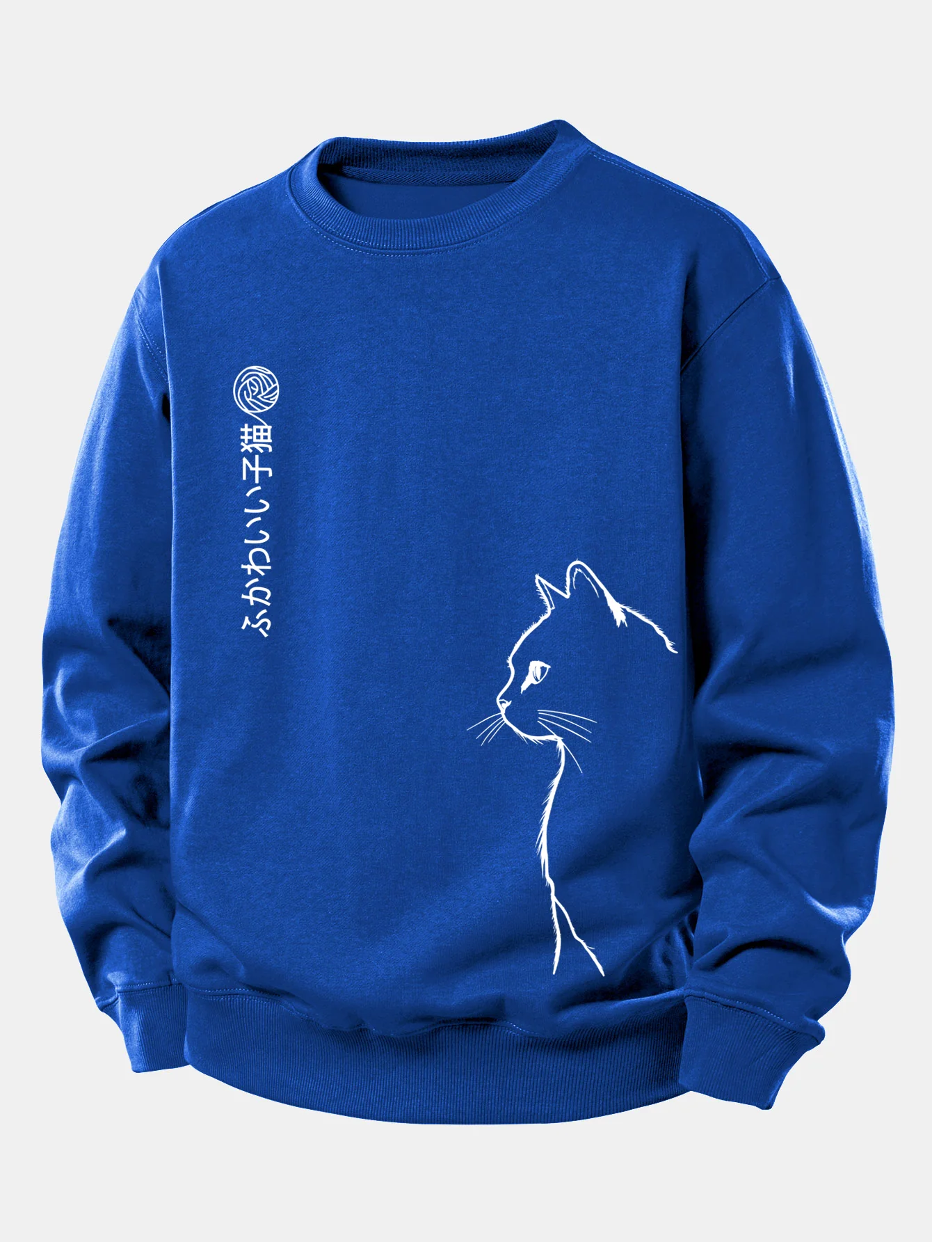 Japanese Cat Print Relax Fit Sweatshirt - Image 11