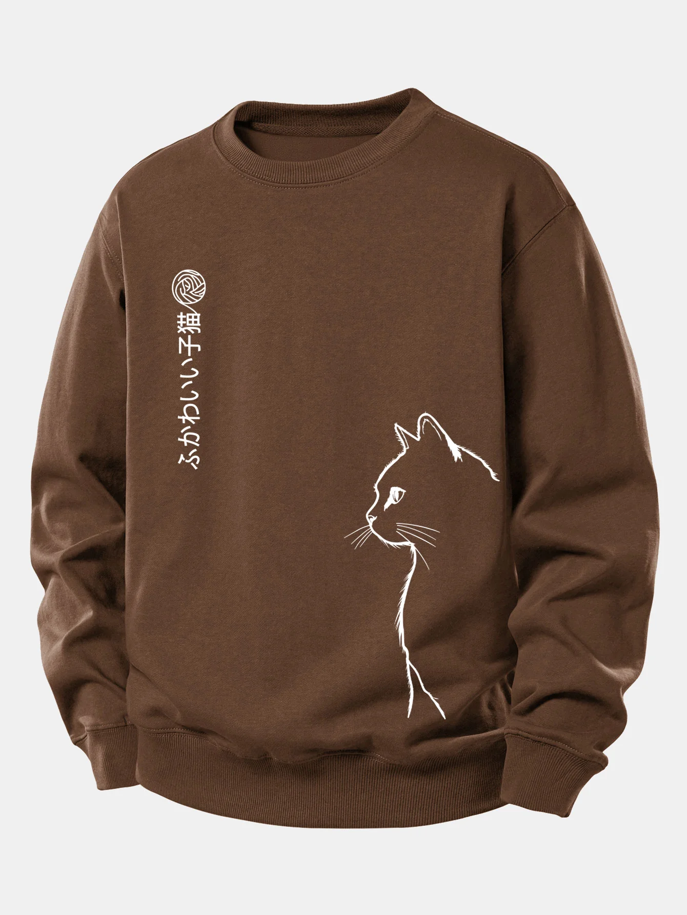 Japanese Cat Print Relax Fit Sweatshirt - Image 8