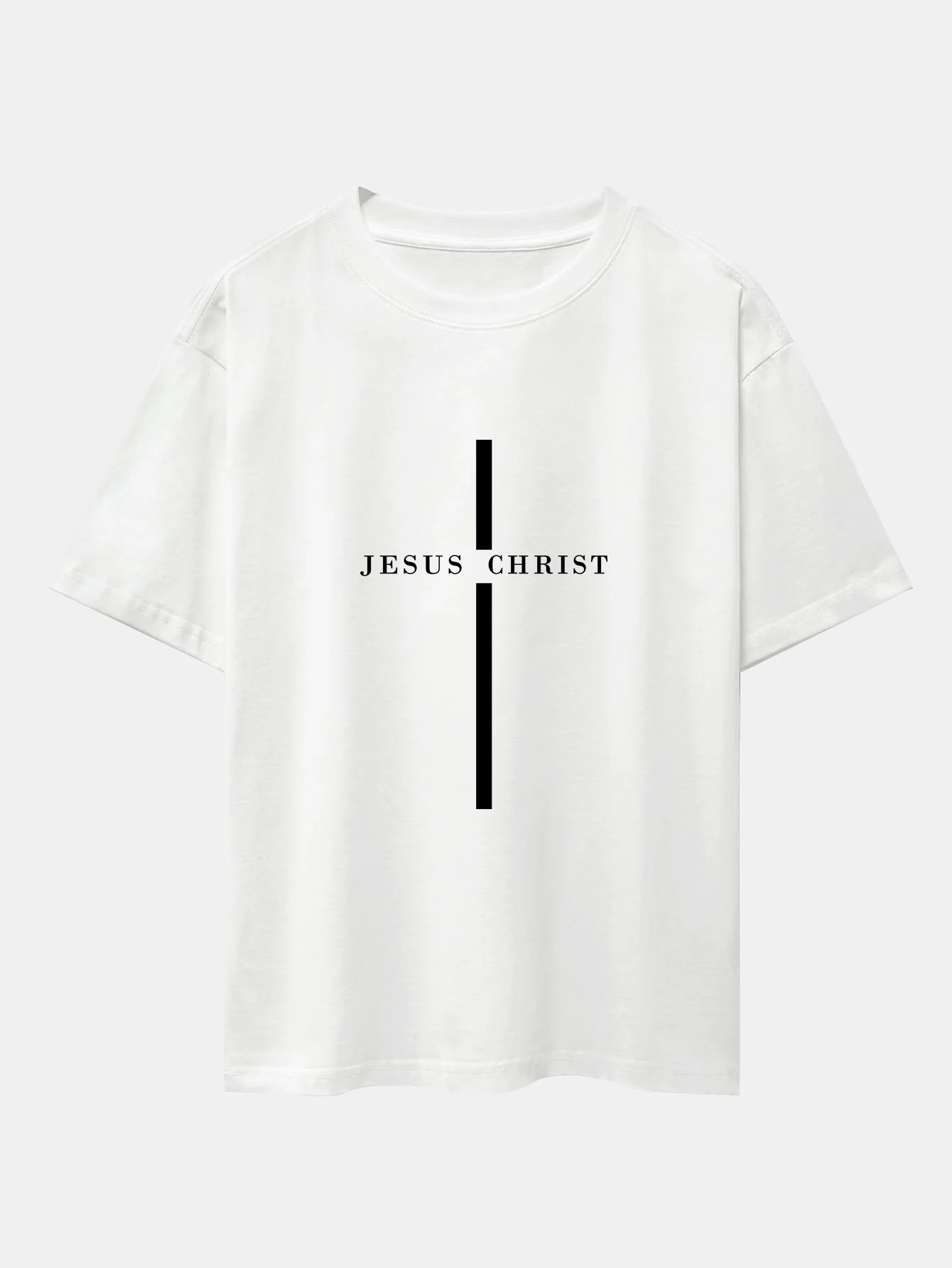 Jesus Christus Streifenmuster Drop Shoulder Oversize T-Shirt