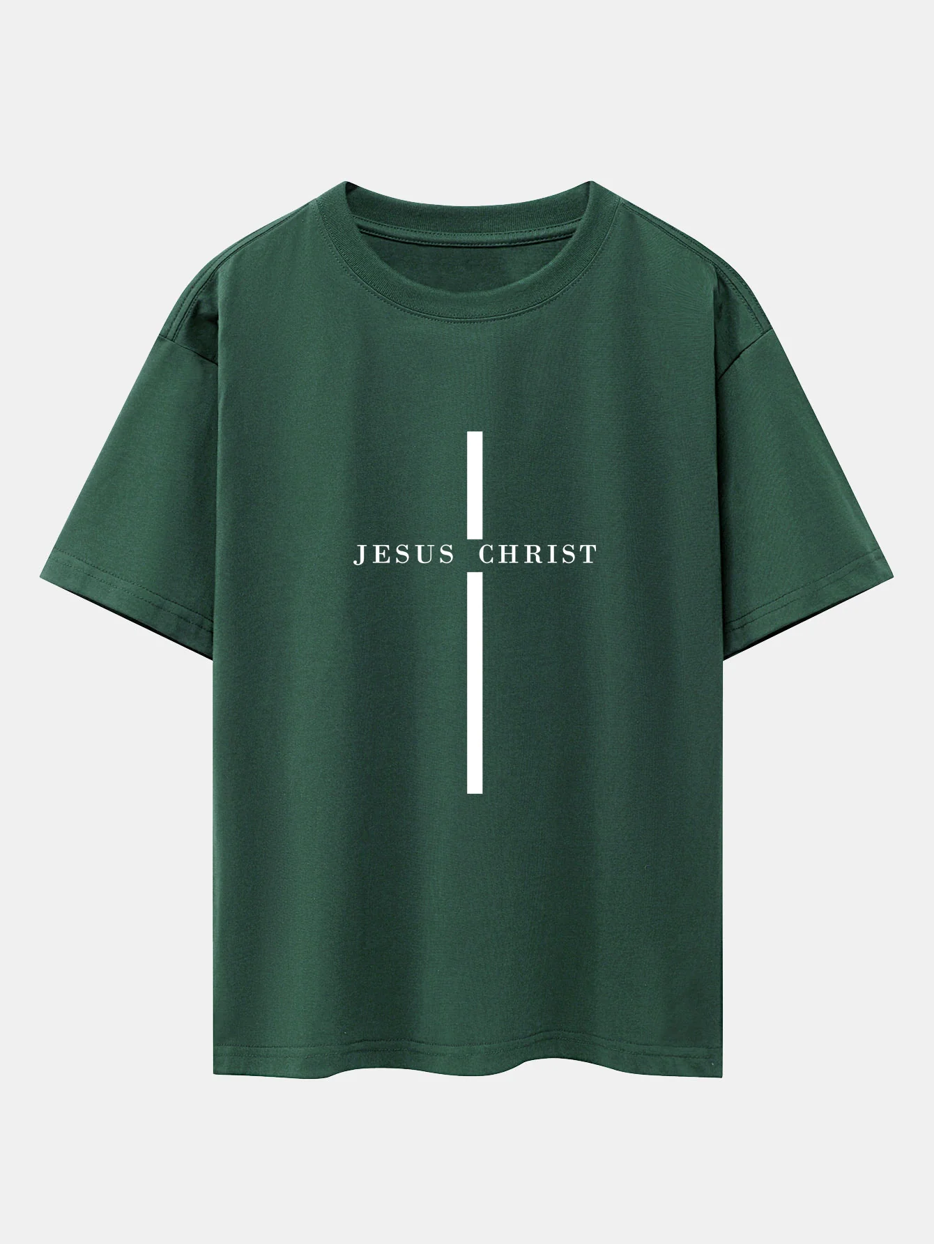 Jesus Christus Streifenmuster Drop Shoulder Oversize T-Shirt - Image 12