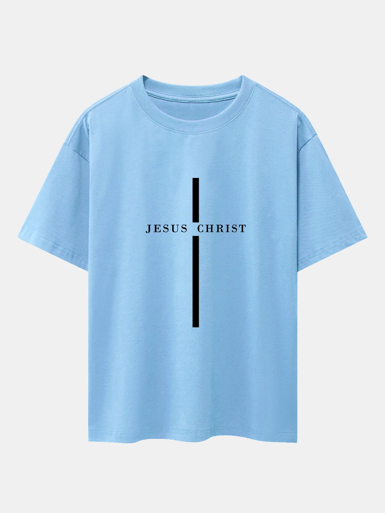 Jesus Christus Streifenmuster Drop Shoulder Oversize T-Shirt - Image 13