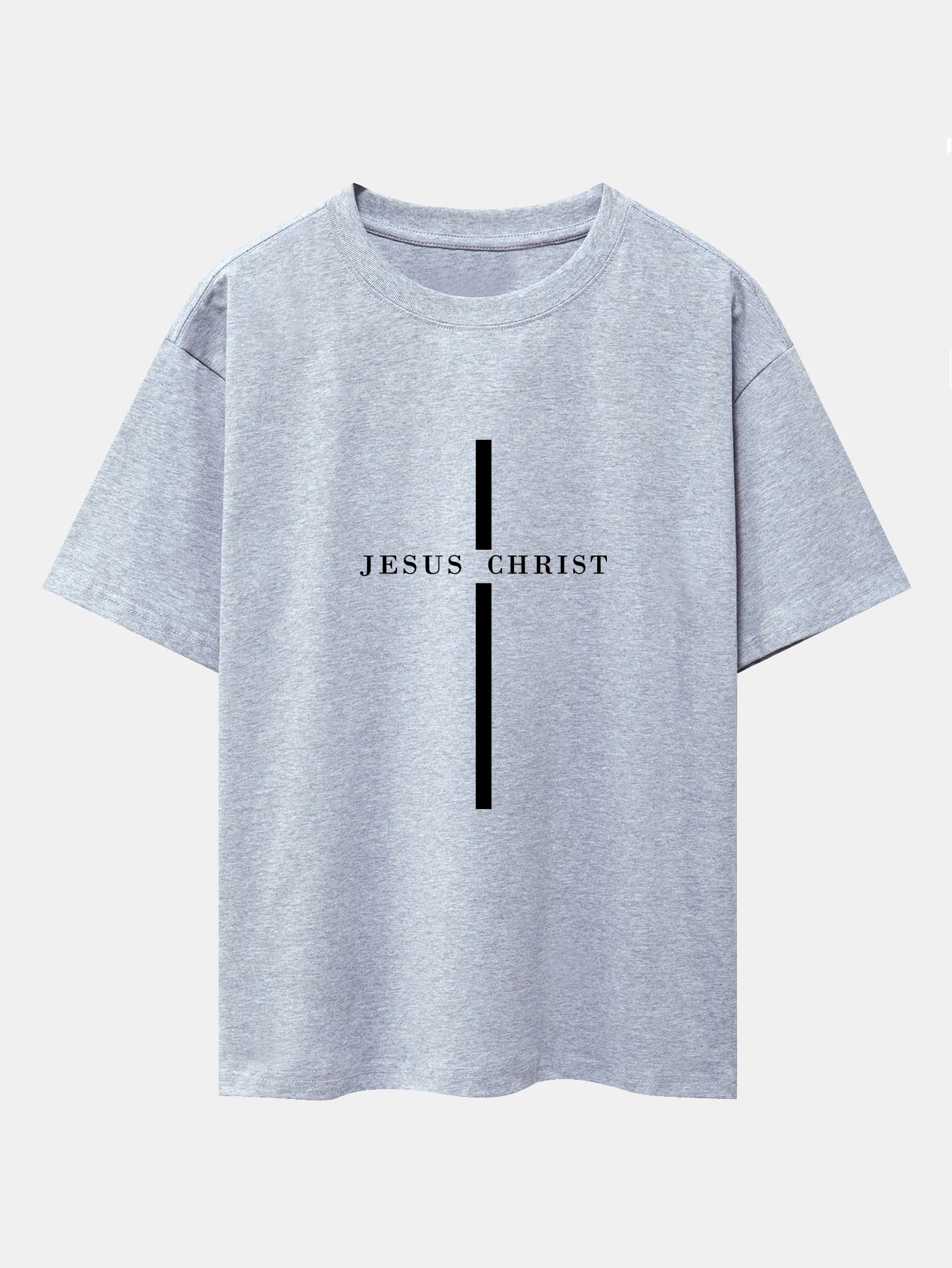 Jesus Christus Streifenmuster Drop Shoulder Oversize T-Shirt - Image 14