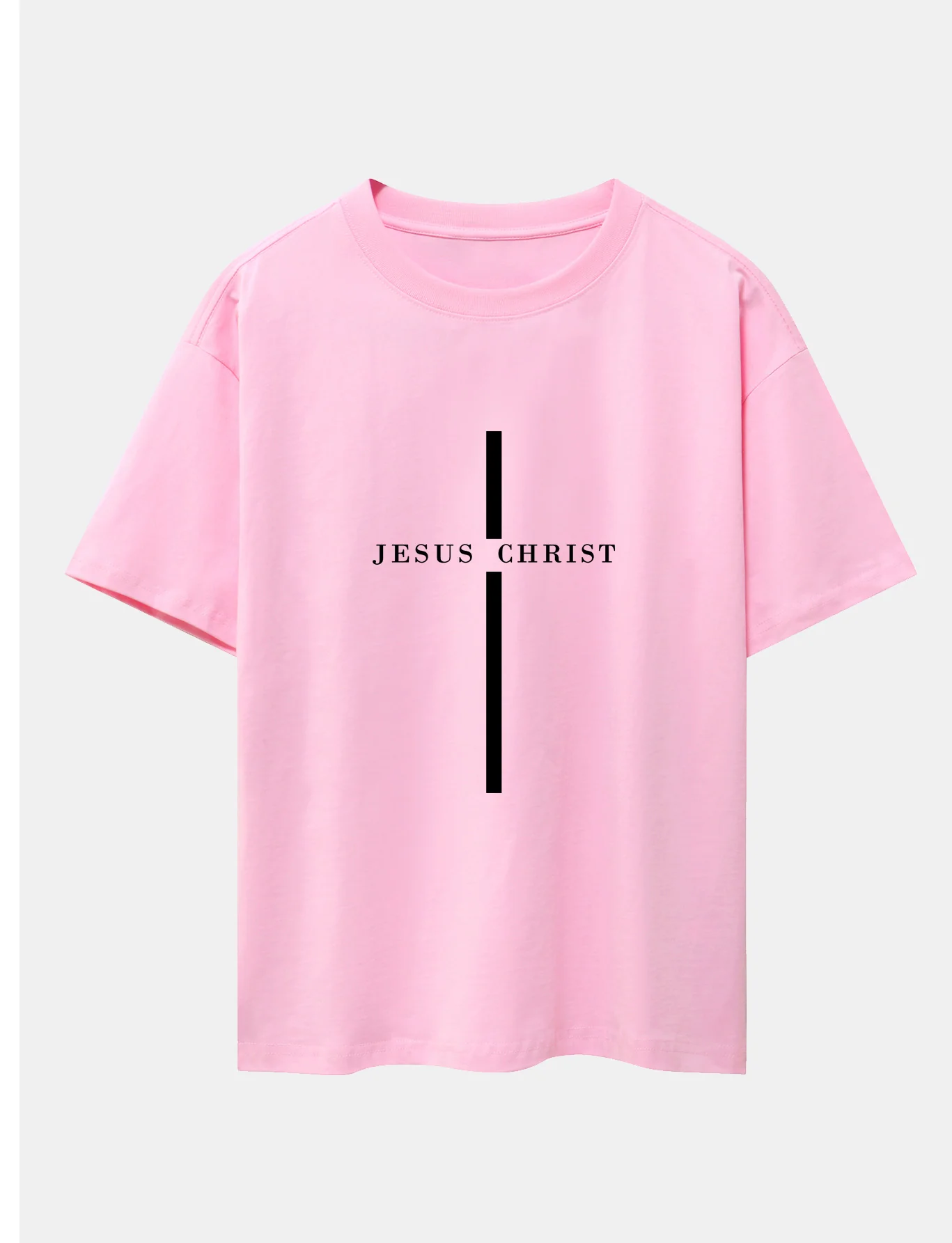 Jesus Christus Streifenmuster Drop Shoulder Oversize T-Shirt - Image 5