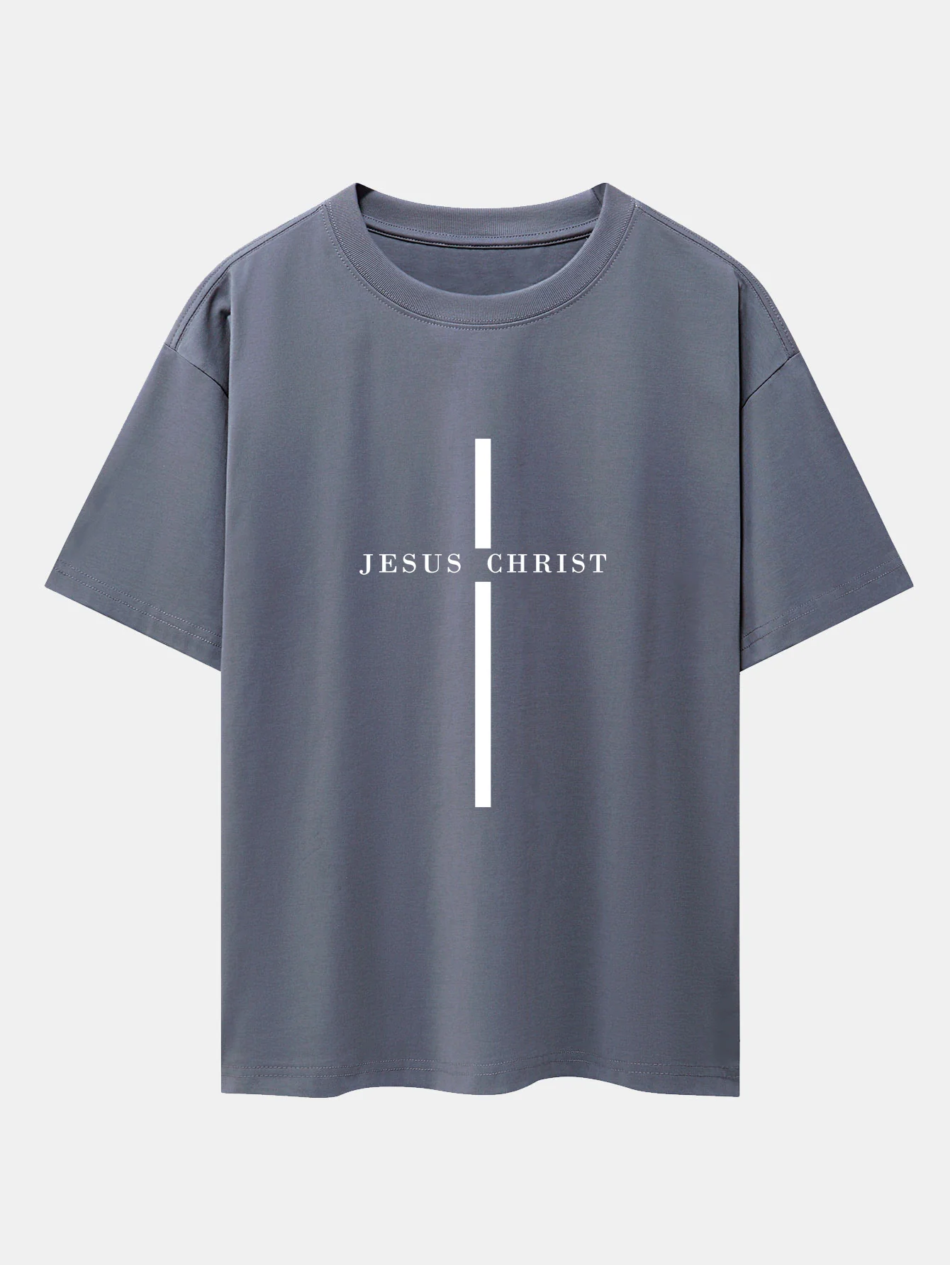 Jesus Christus Streifenmuster Drop Shoulder Oversize T-Shirt - Image 7