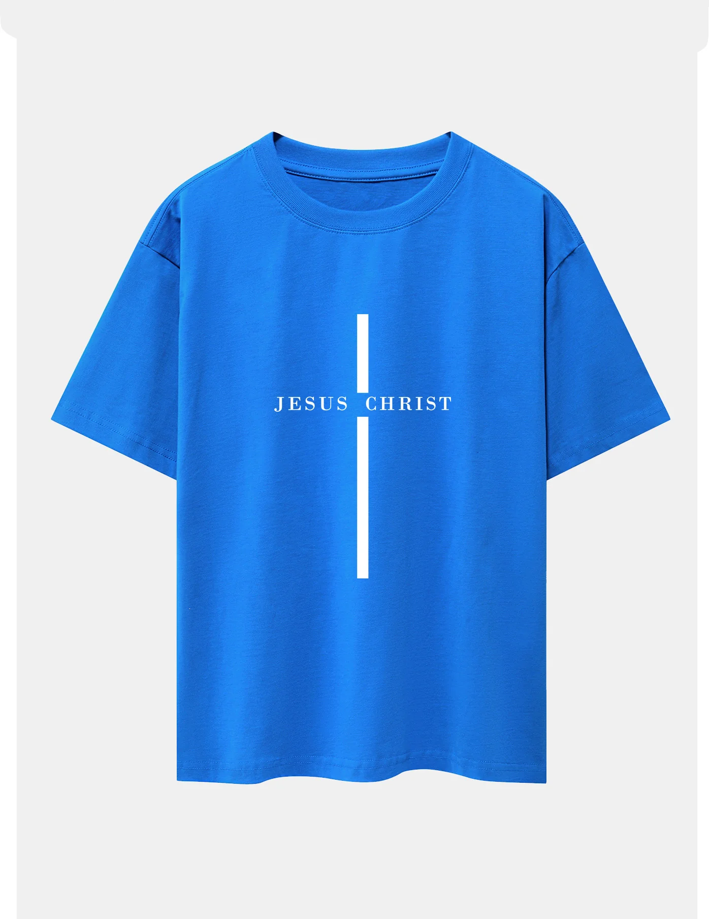 Jesus Christus Streifenmuster Drop Shoulder Oversize T-Shirt - Image 9