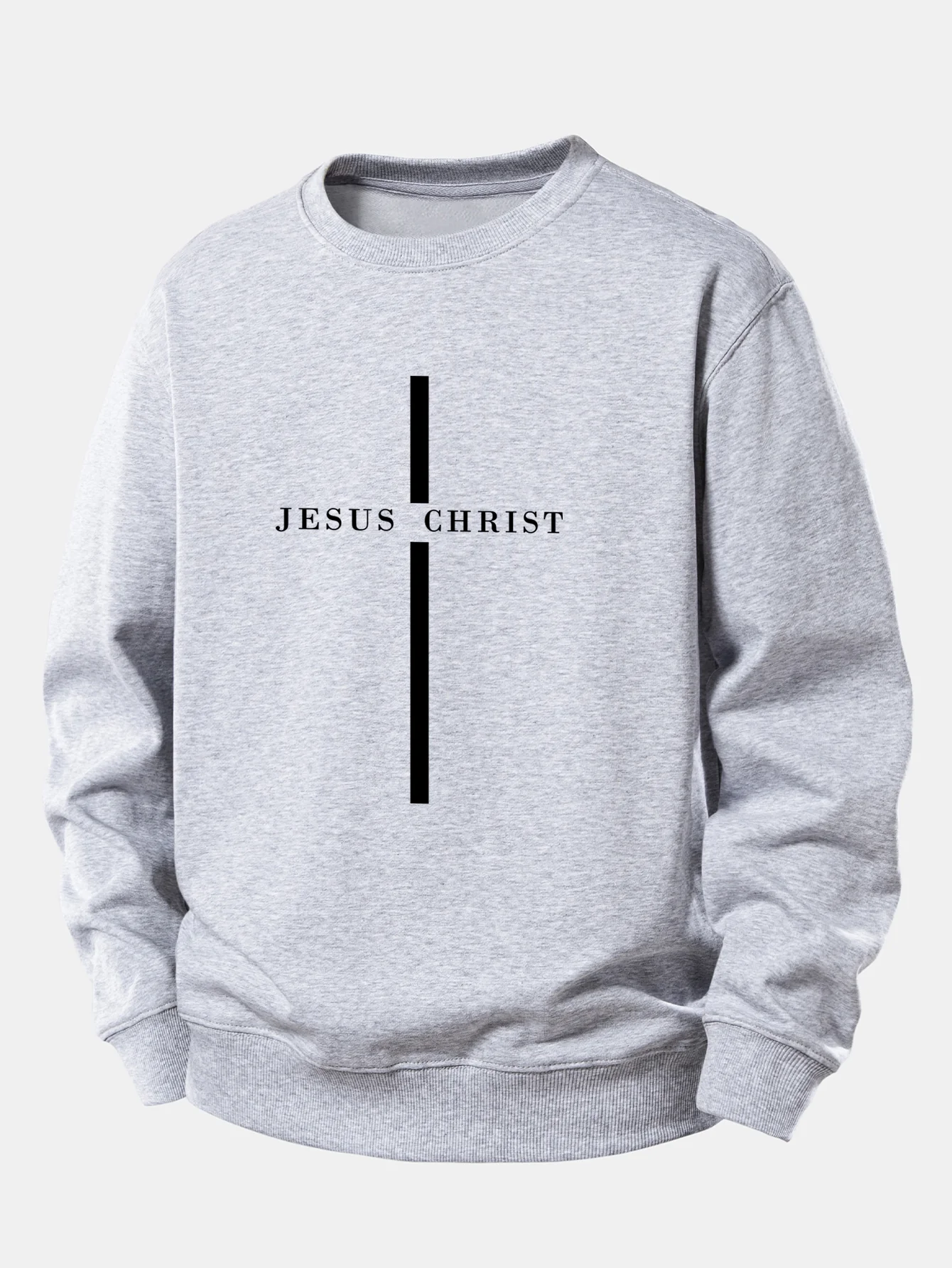 Jesus Christ Streifenmuster Locker sitzendes Sweatshirt - Image 4