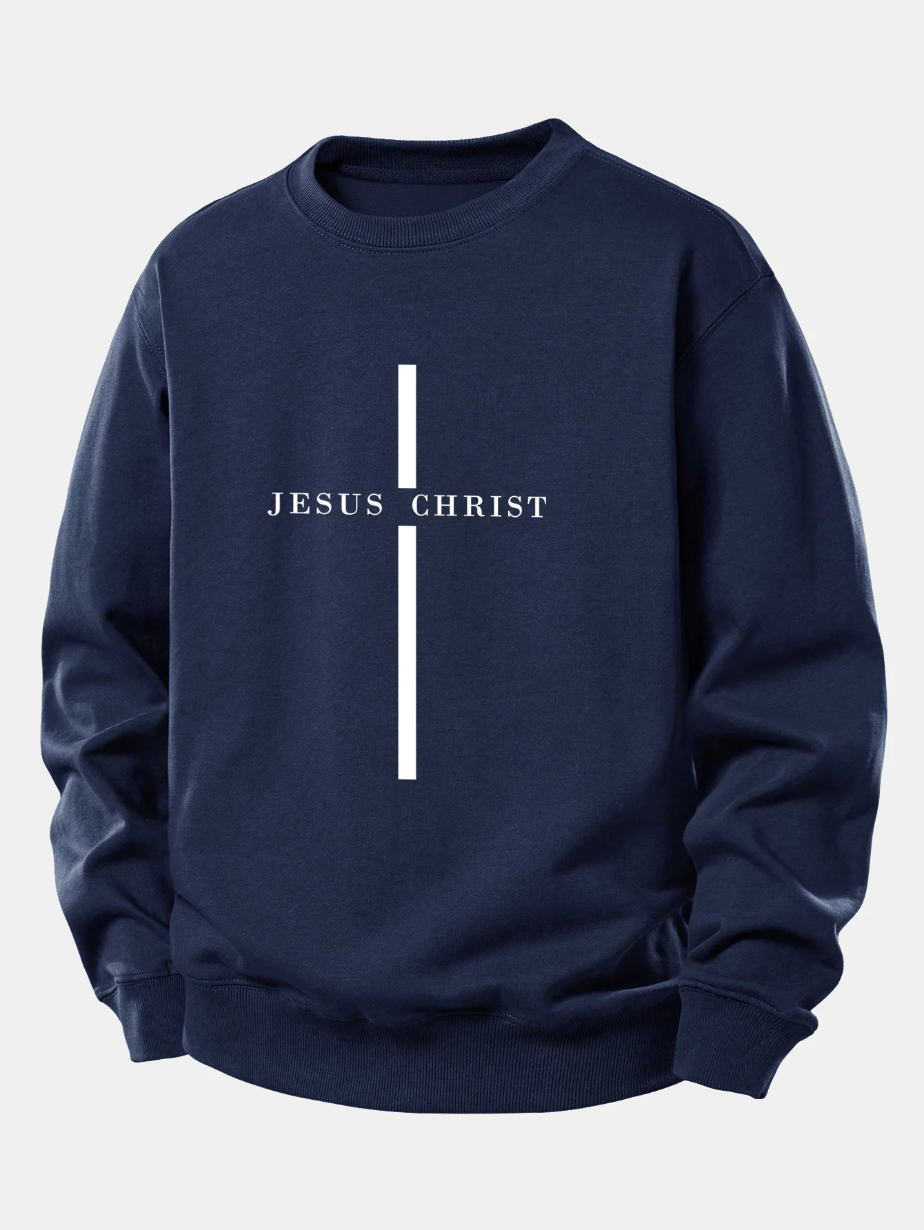 Jesus Christ Streifenmuster Locker sitzendes Sweatshirt - Image 6