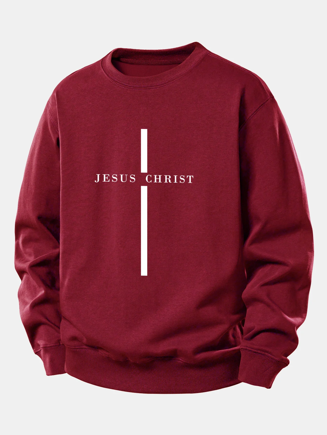 Jesus Christ Streifenmuster Locker sitzendes Sweatshirt - Image 7