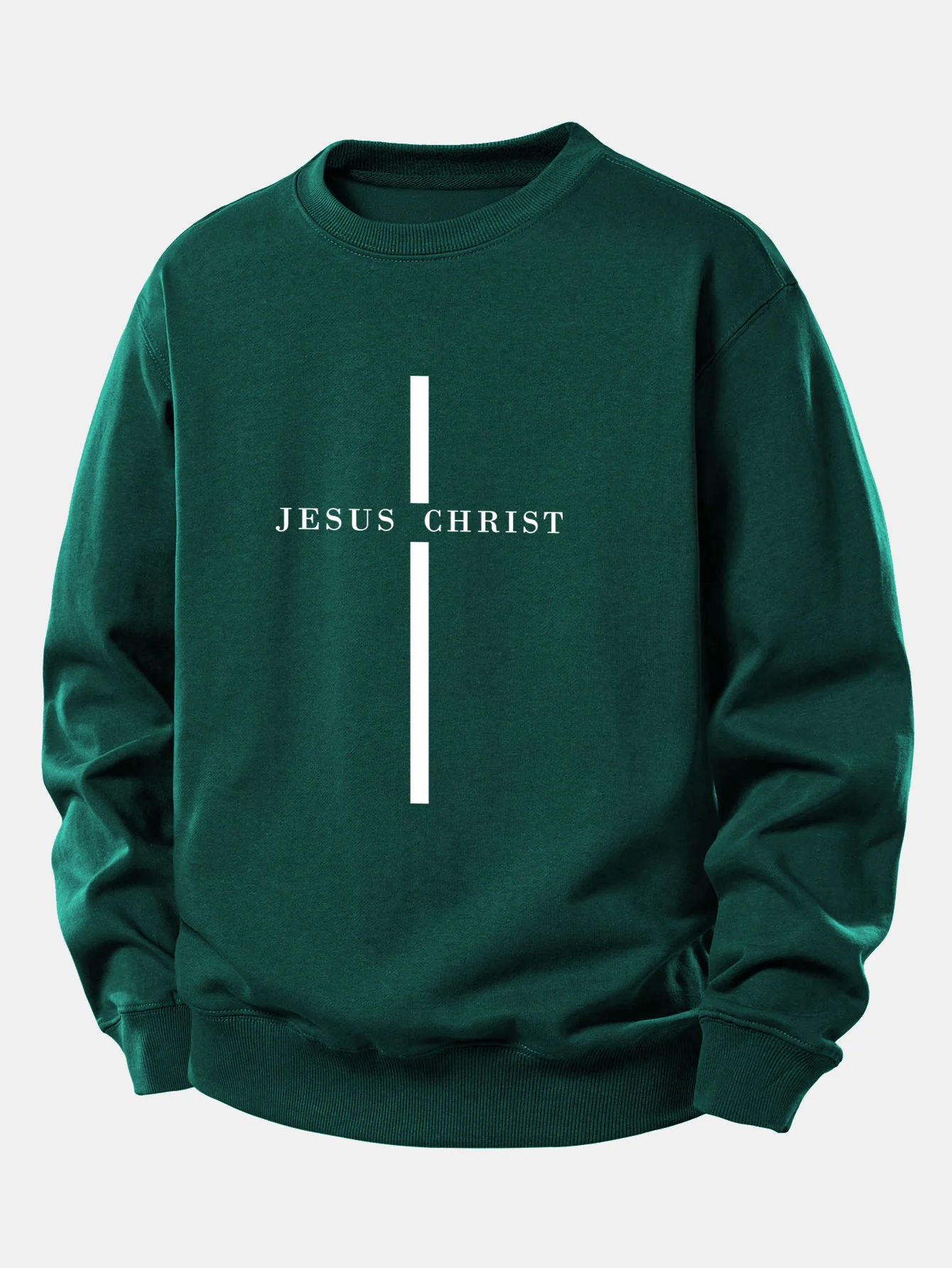Jesus Christ Streifenmuster Locker sitzendes Sweatshirt - Image 9