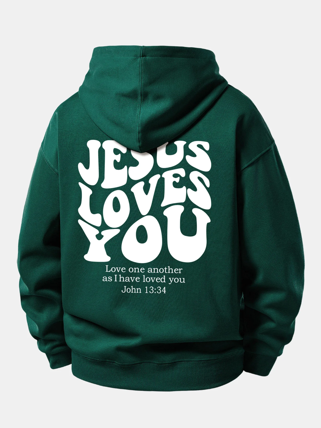 Jesus Loves You Back Print Relax Fit Hoodie - Image 13