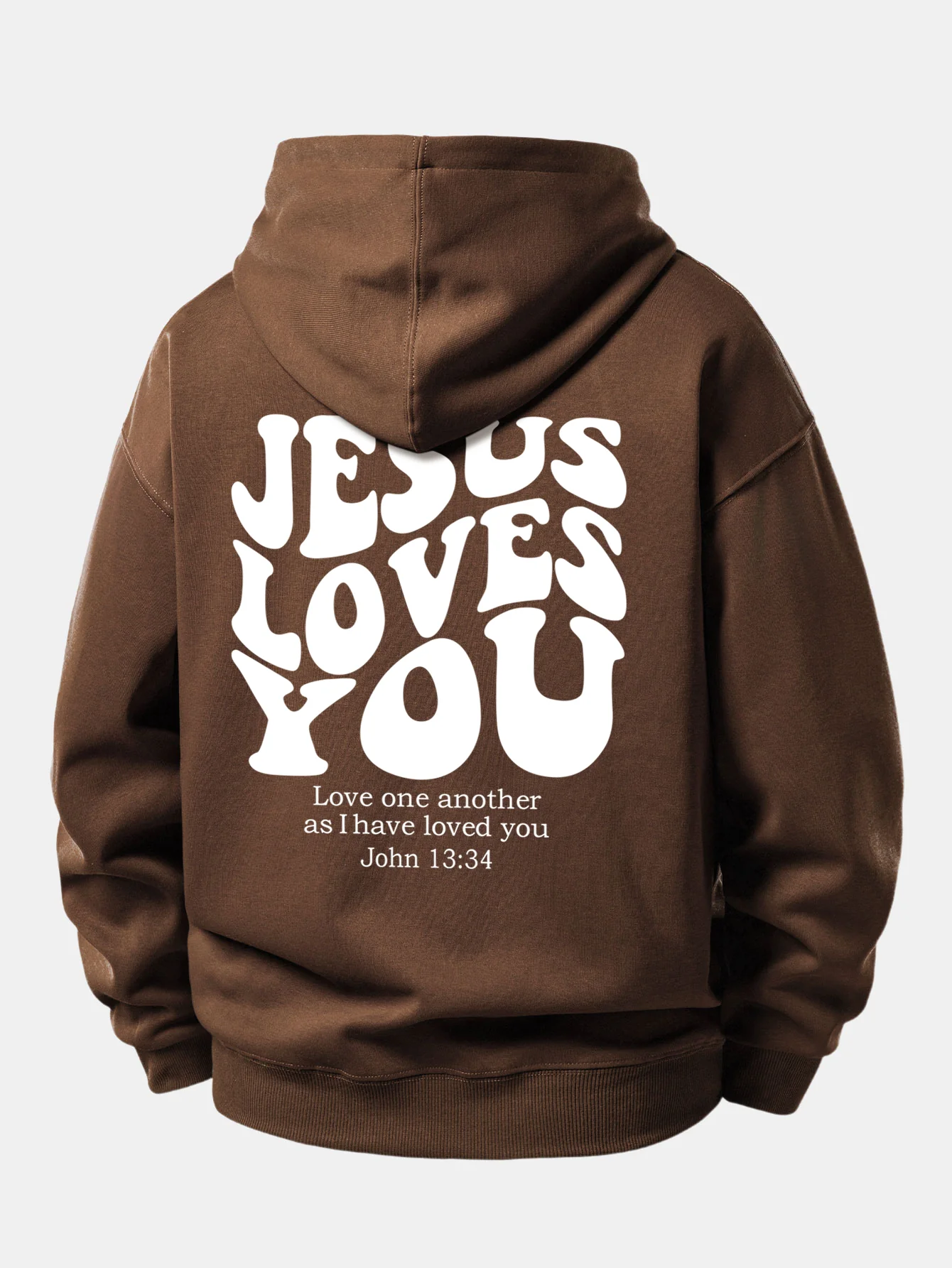 Jesus Loves You Back Print Relax Fit Hoodie - Image 15
