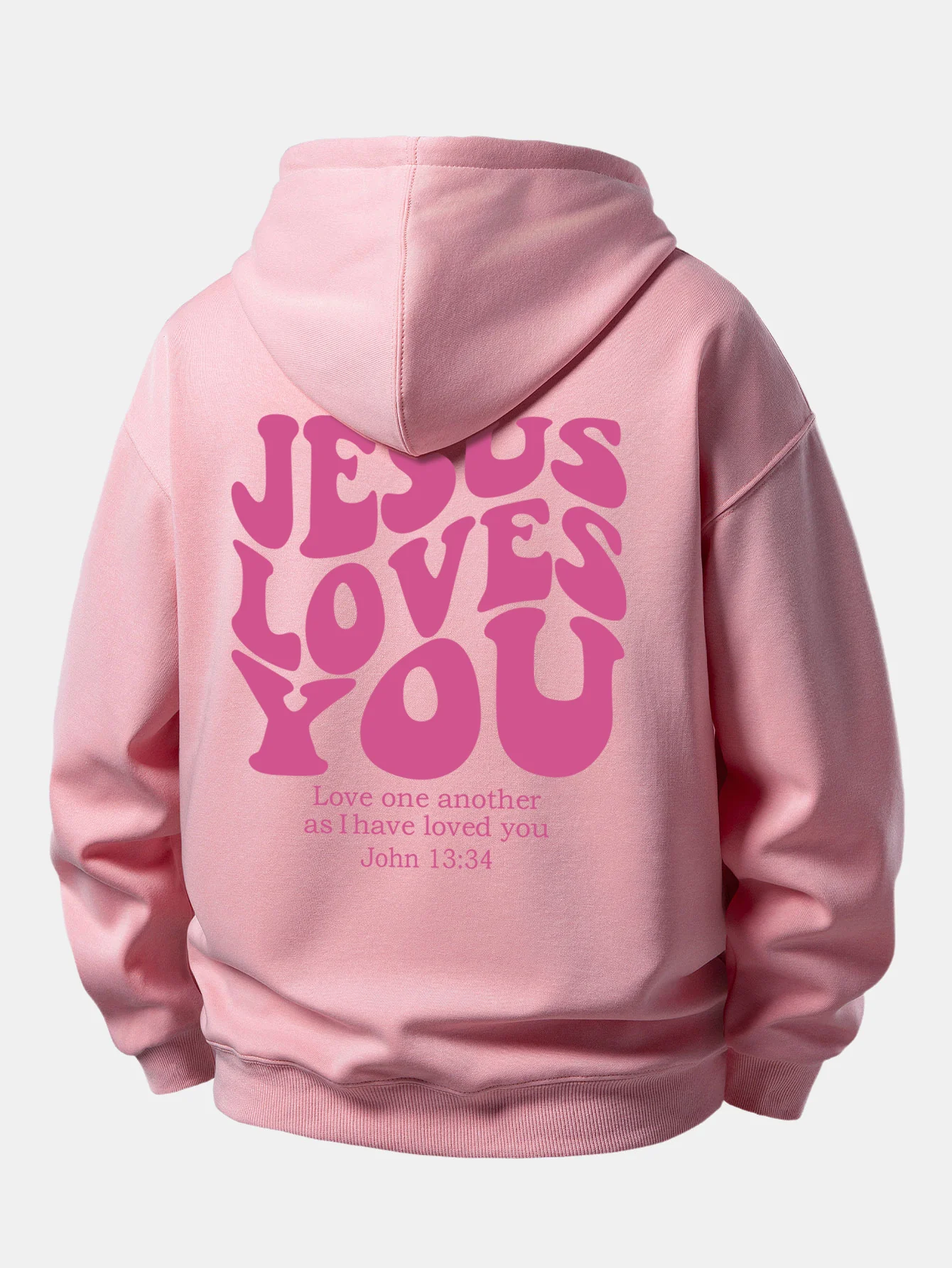 Jesus Loves You Back Print Relax Fit Hoodie - Image 3