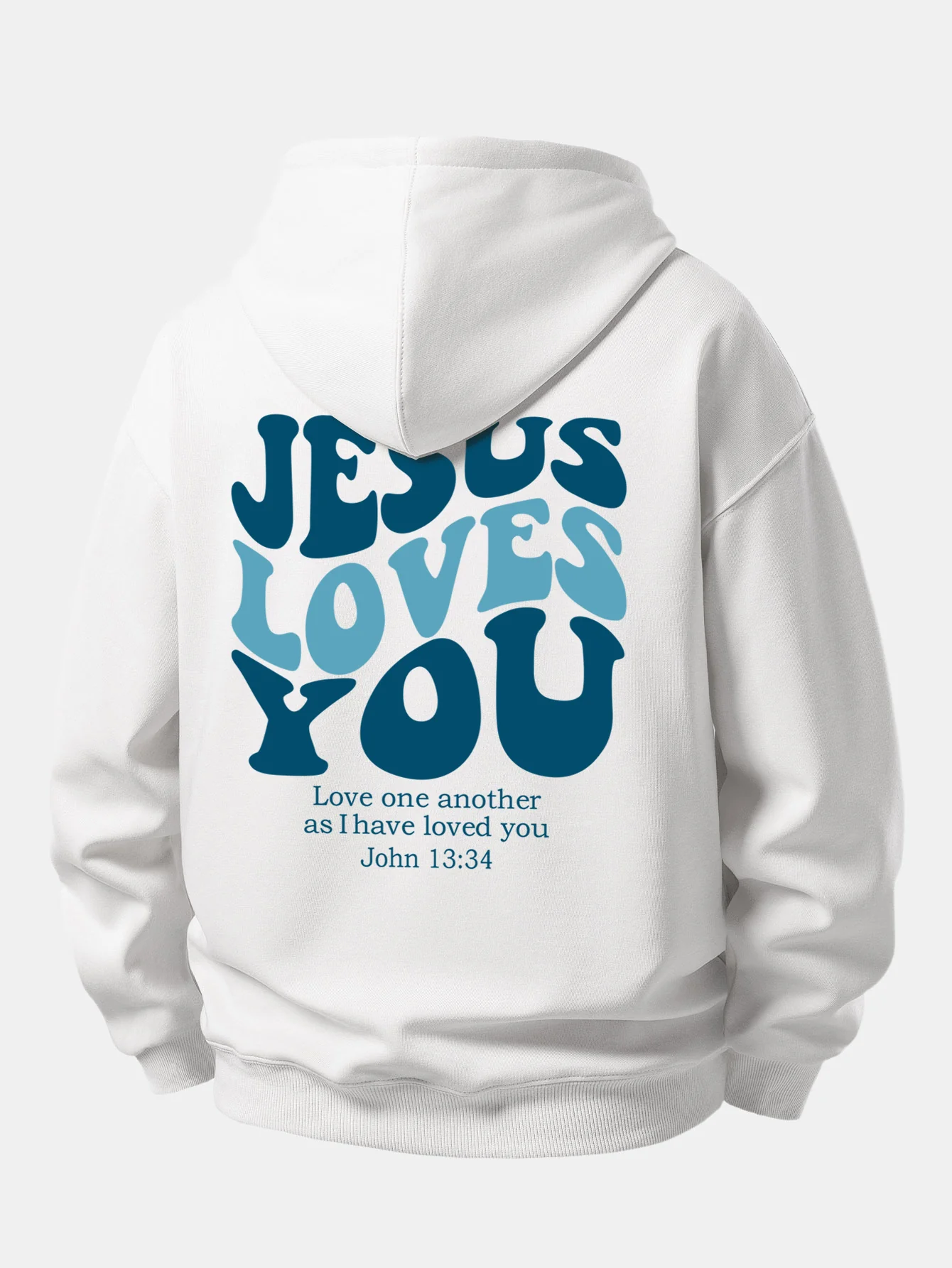 Jesus Loves You Back Print Relax Fit Hoodie - Image 5