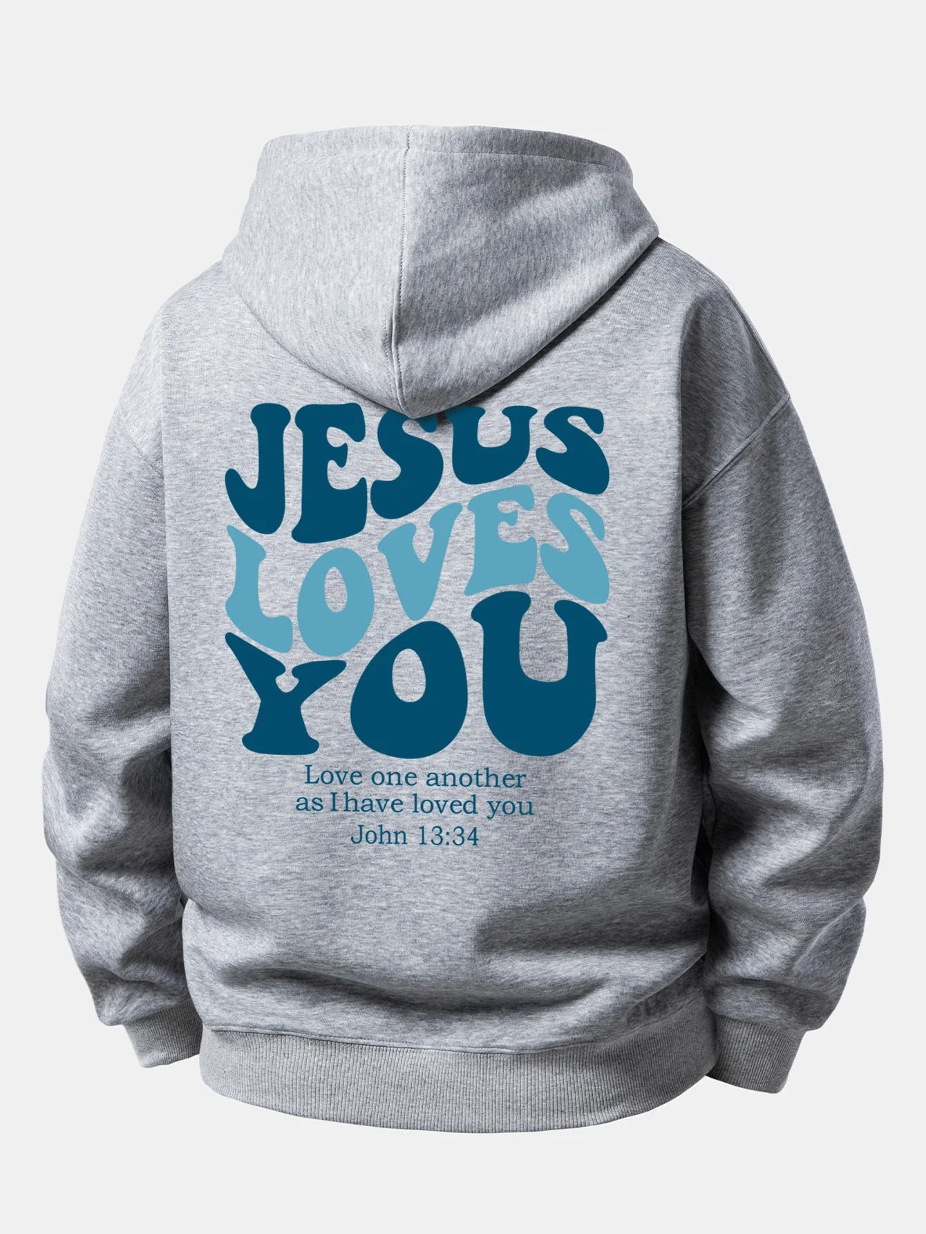 Jesus Loves You Back Print Relax Fit Hoodie - Image 7