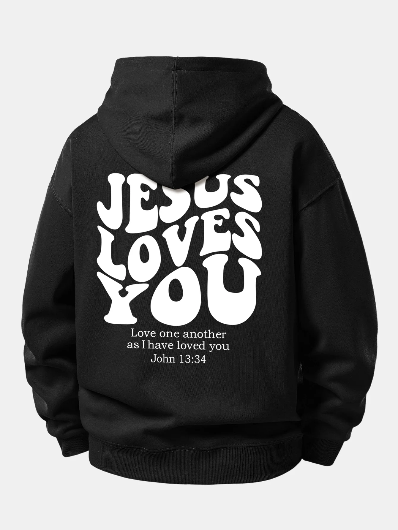 Jesus Loves You Back Print Relax Fit Hoodie - Image 9