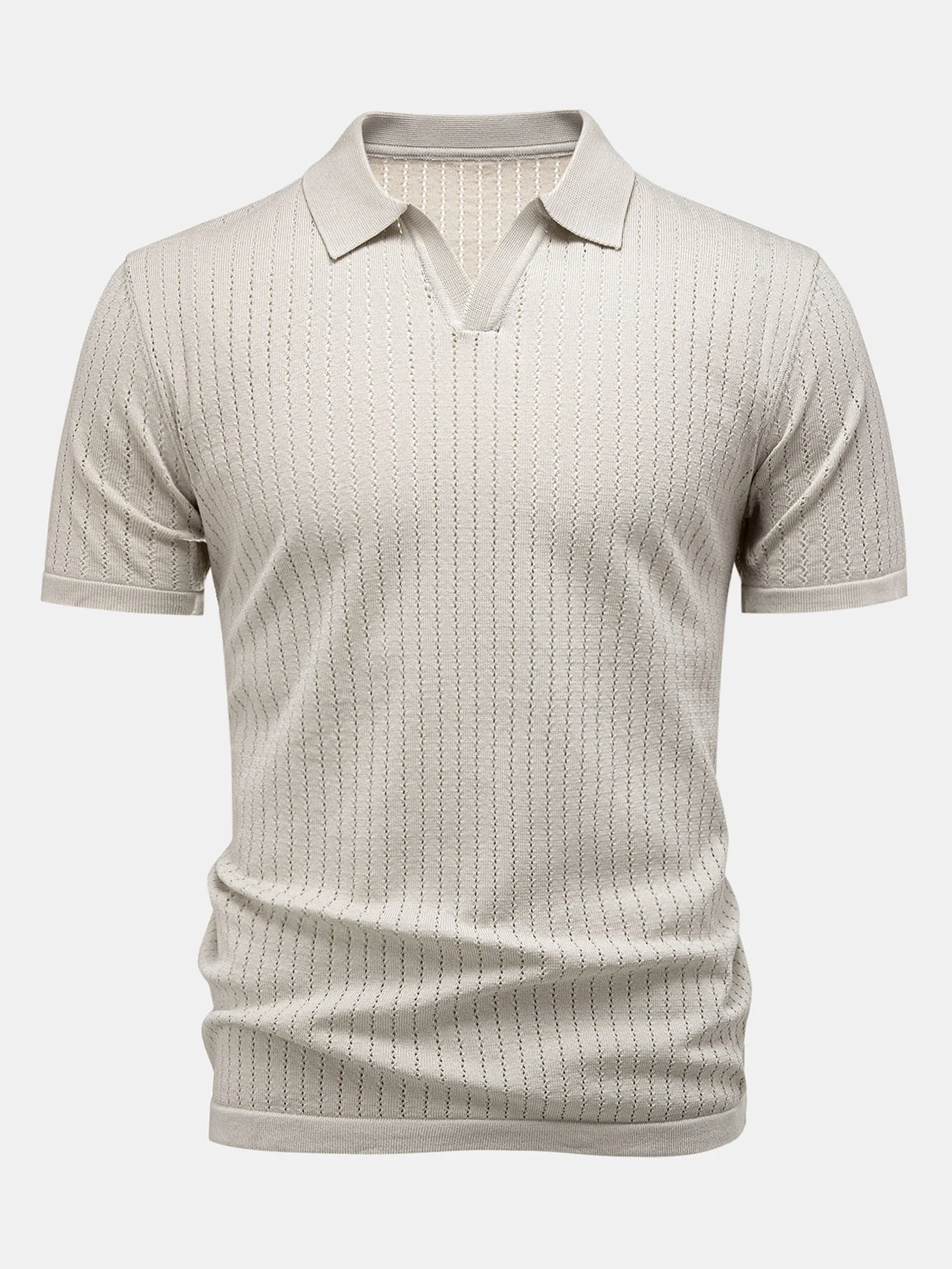 Johnny Collar Open Knit Polo - Image 5