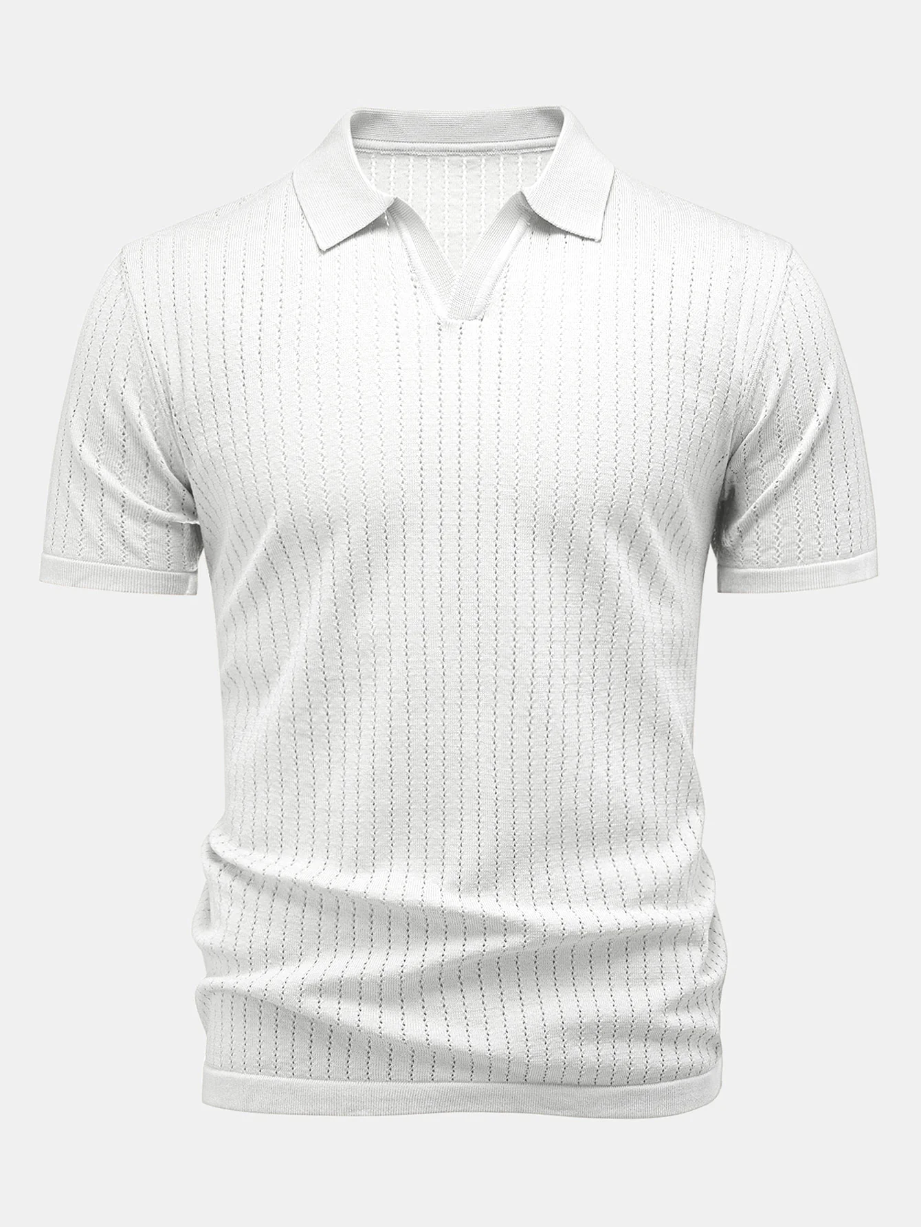 Johnny Collar Open Knit Polo - Image 7