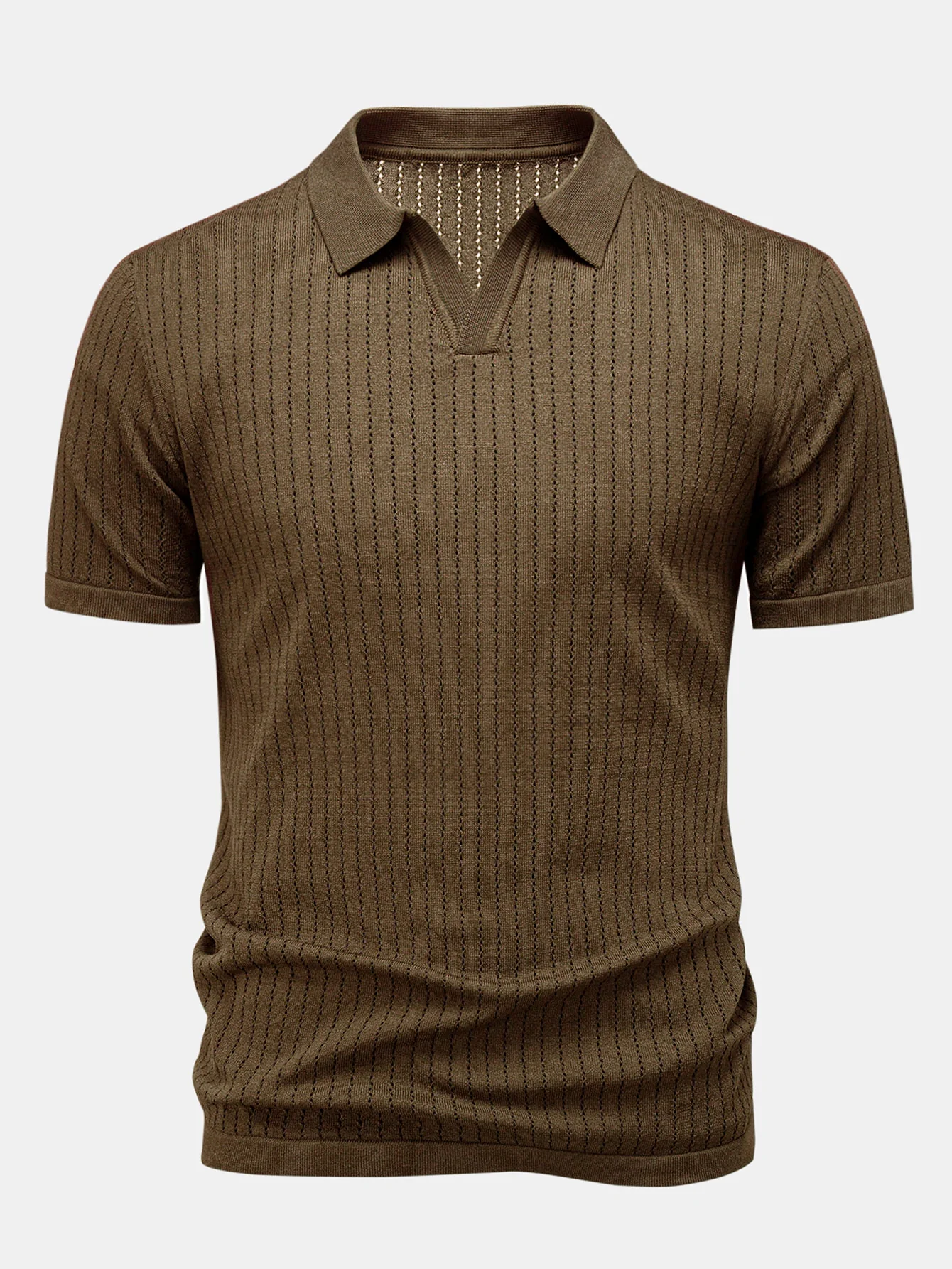 Johnny Collar Open Knit Polo - Image 9