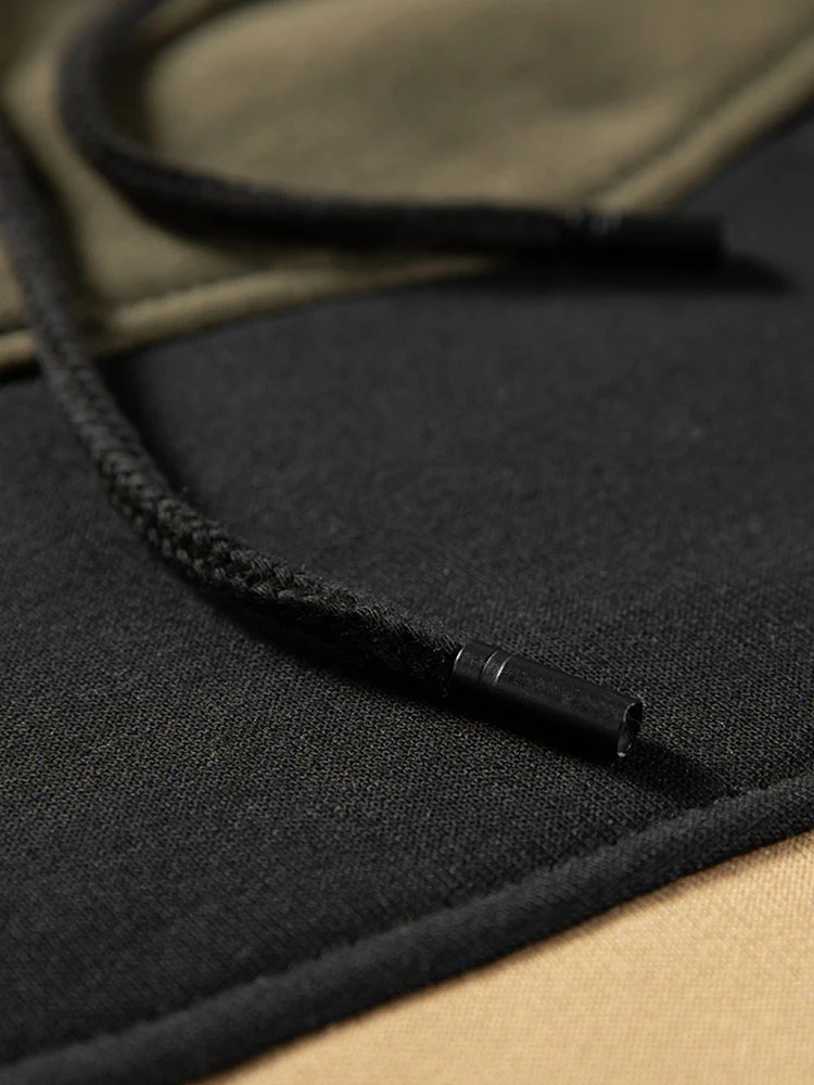 Känguru Farbblock Kapuzenpullover mit Kordelzug - Image 8