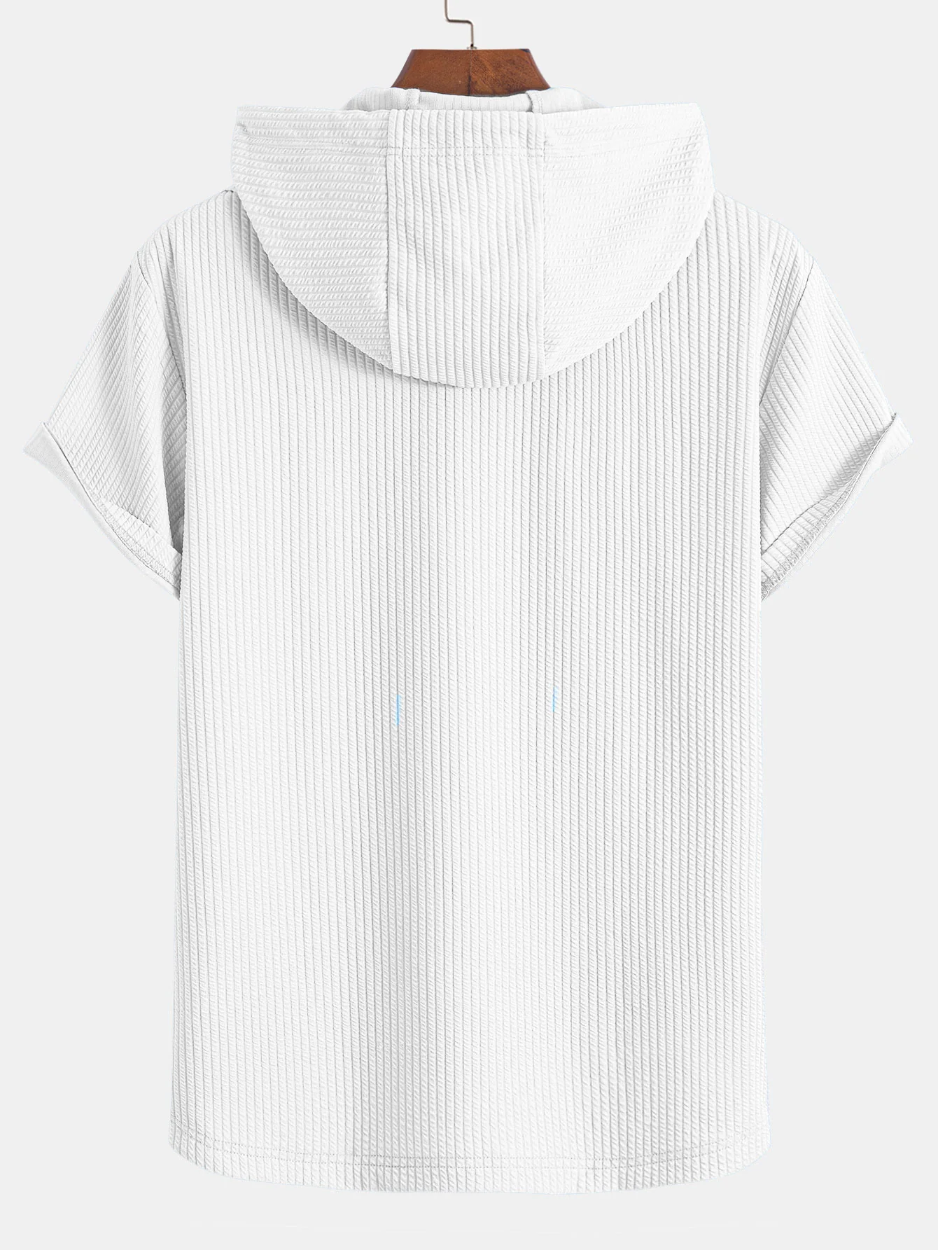 Kängurutasche Geripptes Kapuzen-T-Shirt - Image 10