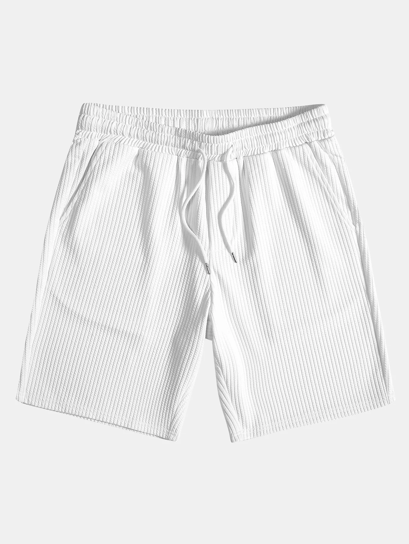 Kängurutasche Geripptes Kapuzen-T-Shirt & Gerippte Shorts mit Kordelzug - Image 18