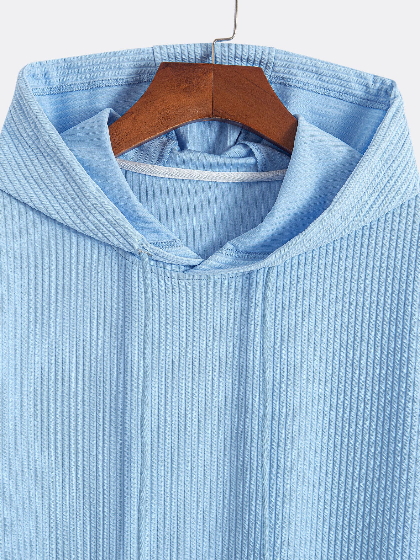 Kängurutasche Geripptes Kapuzen-T-Shirt & Gerade Bein Gerippte Hose - Image 18