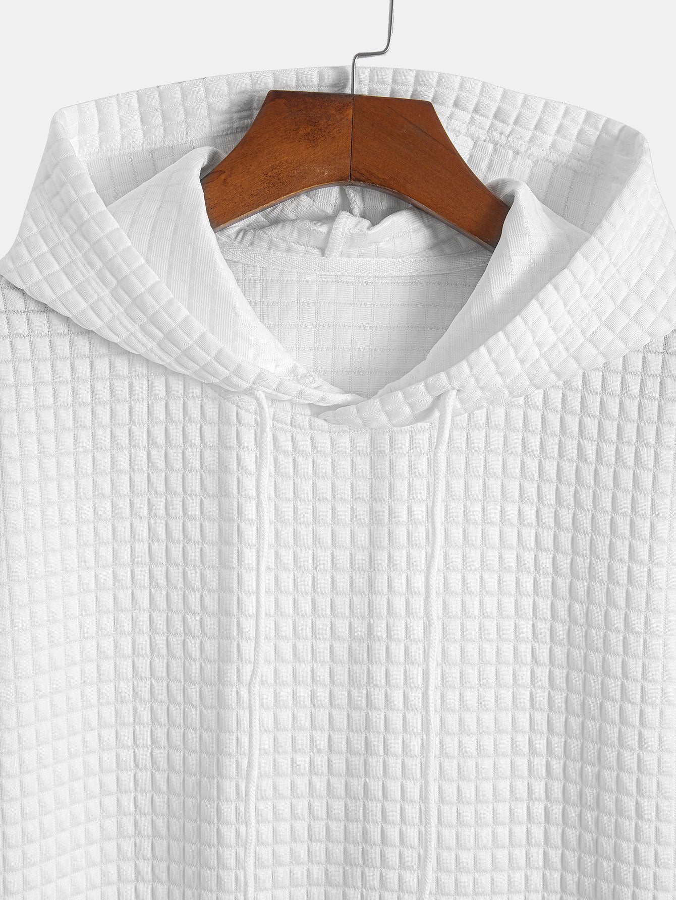 Känguru-Tasche Waffel Kapuzen-T-Shirt - Image 5