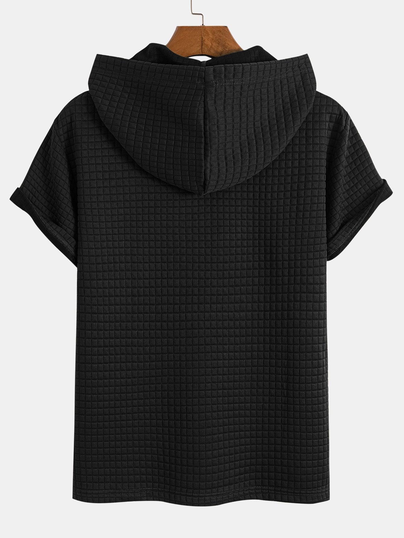 Känguru-Tasche Waffel Kapuzen-T-Shirt - Image 2