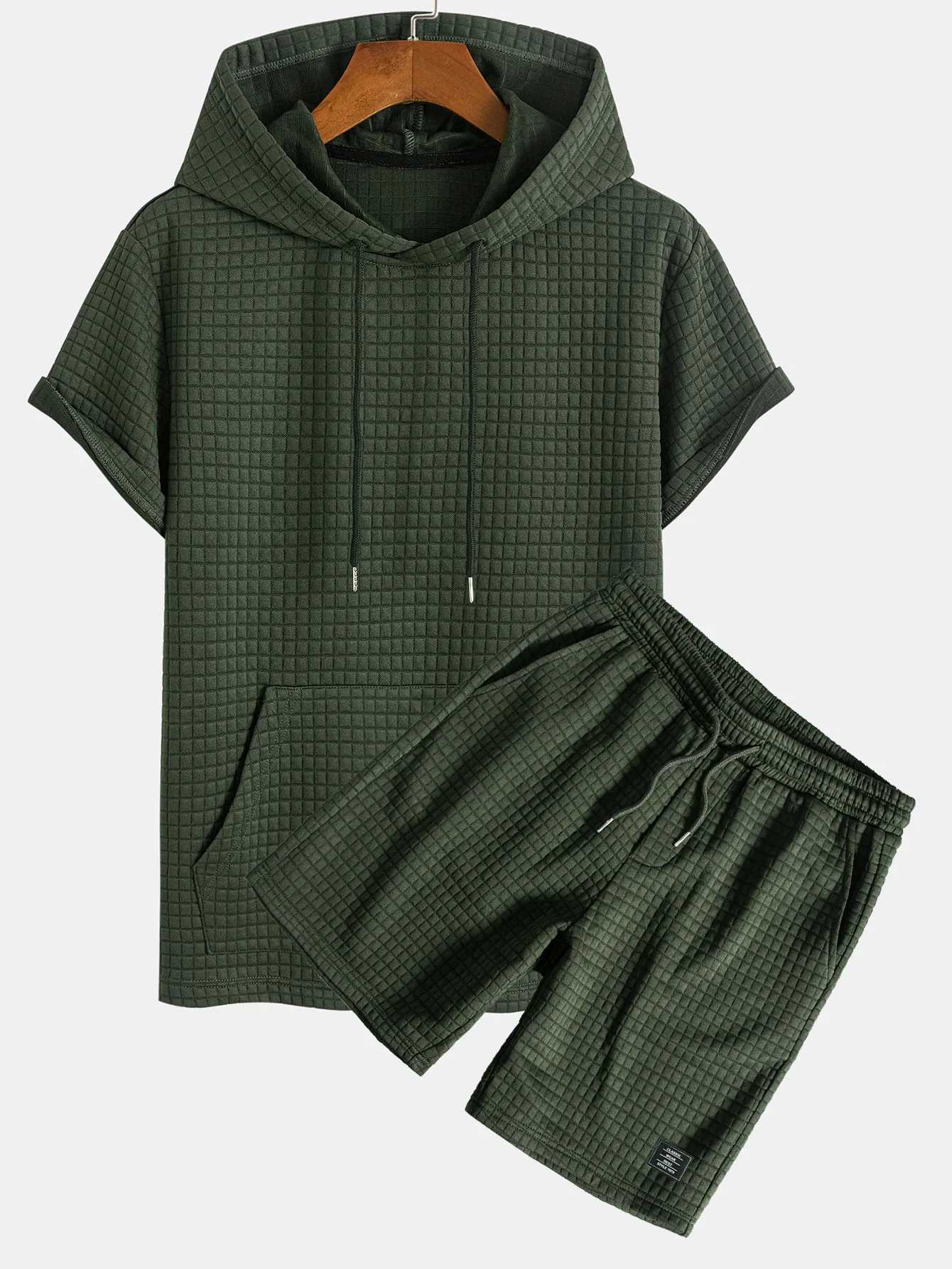 Känguru-Taschen-Waffel-Hoodie-T-Shirt & Shorts
