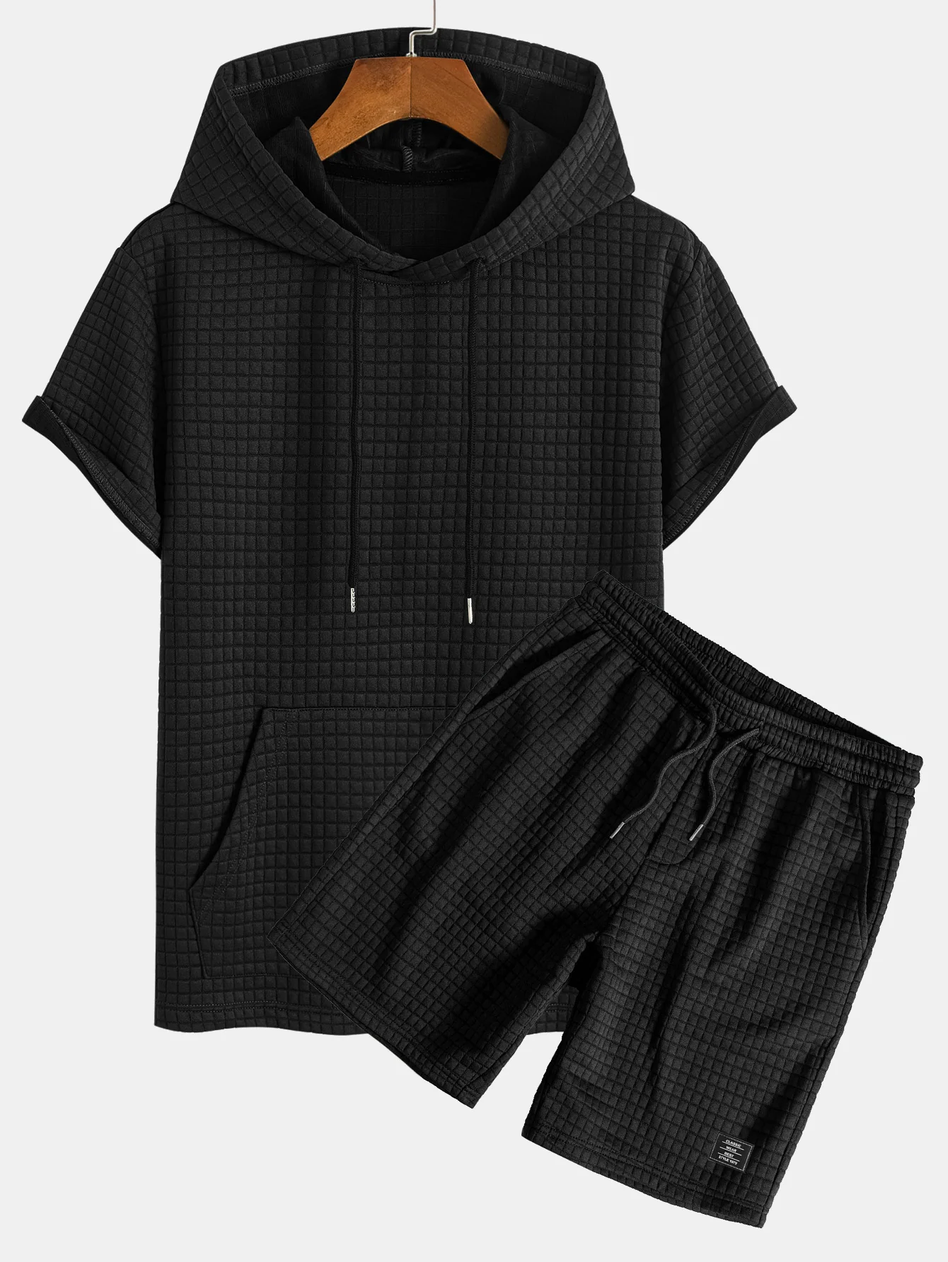 Känguru-Taschen-Waffel-Hoodie-T-Shirt & Shorts - Image 2