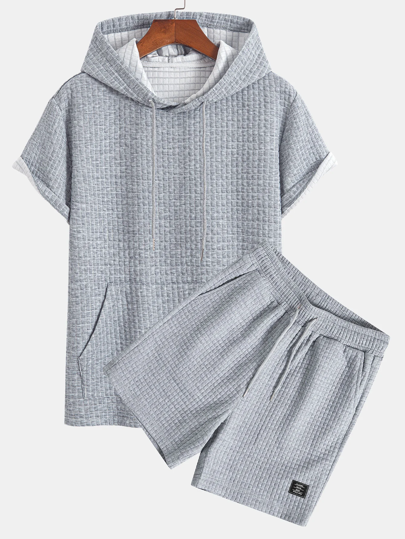 Känguru-Taschen-Waffel-Hoodie-T-Shirt & Shorts - Image 3