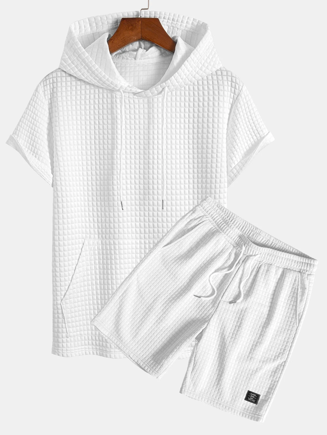 Känguru-Taschen-Waffel-Hoodie-T-Shirt & Shorts - Image 4