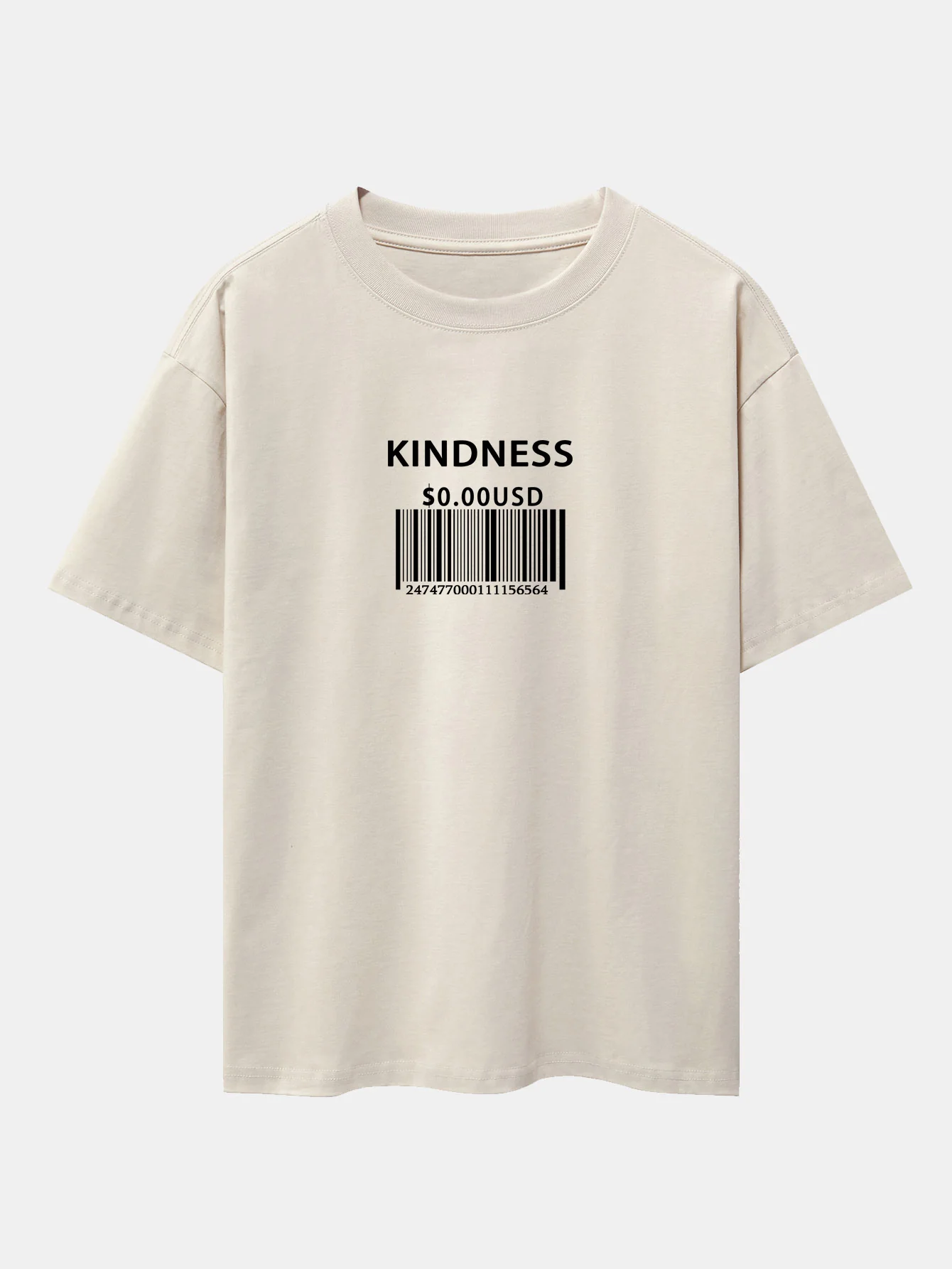 Kindness Barcode Print Oversize T-Shirt mit überschnittenen Schultern - Image 10