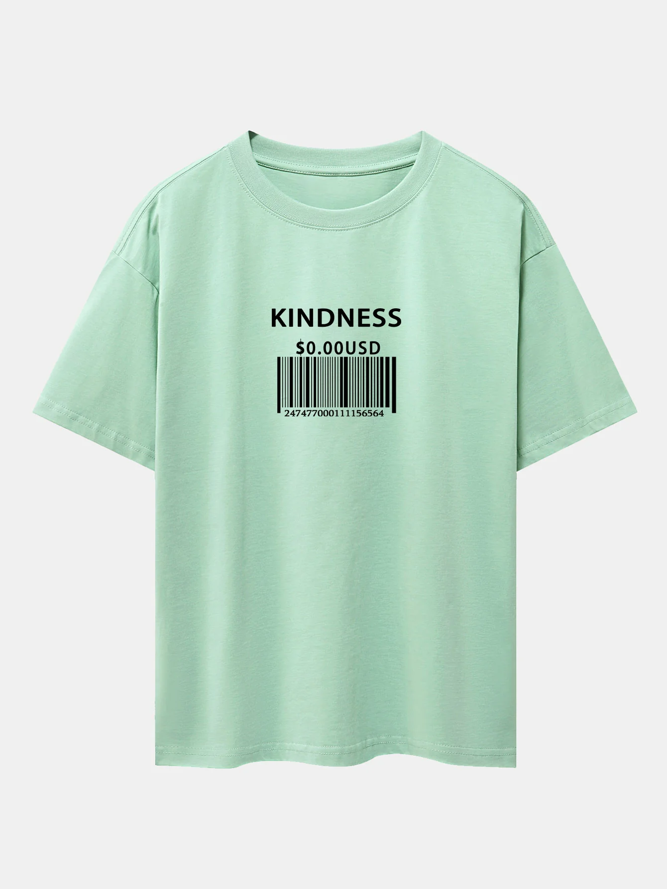 Kindness Barcode Print Oversize T-Shirt mit überschnittenen Schultern - Image 11