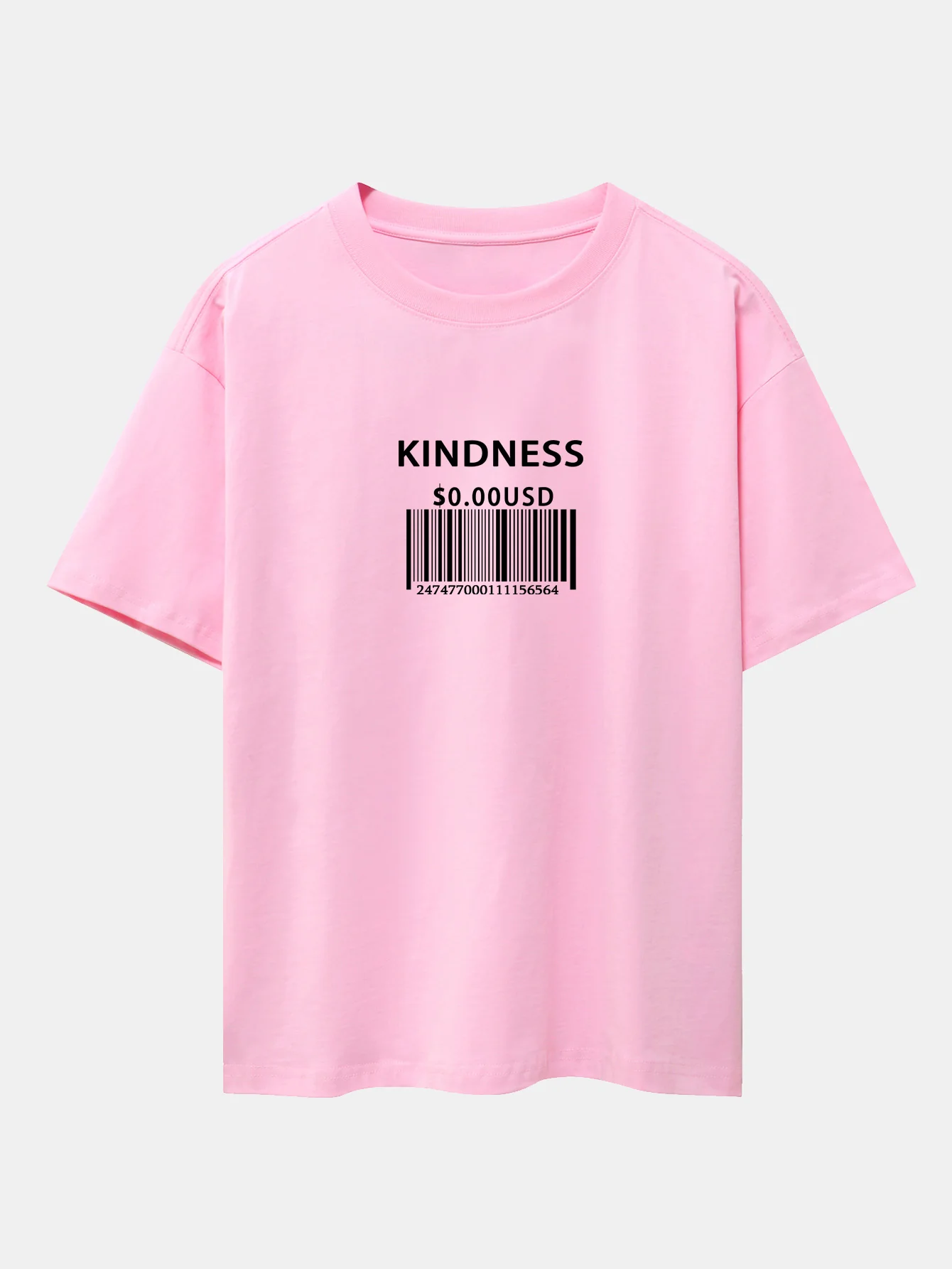 Kindness Barcode Print Oversize T-Shirt mit überschnittenen Schultern - Image 12