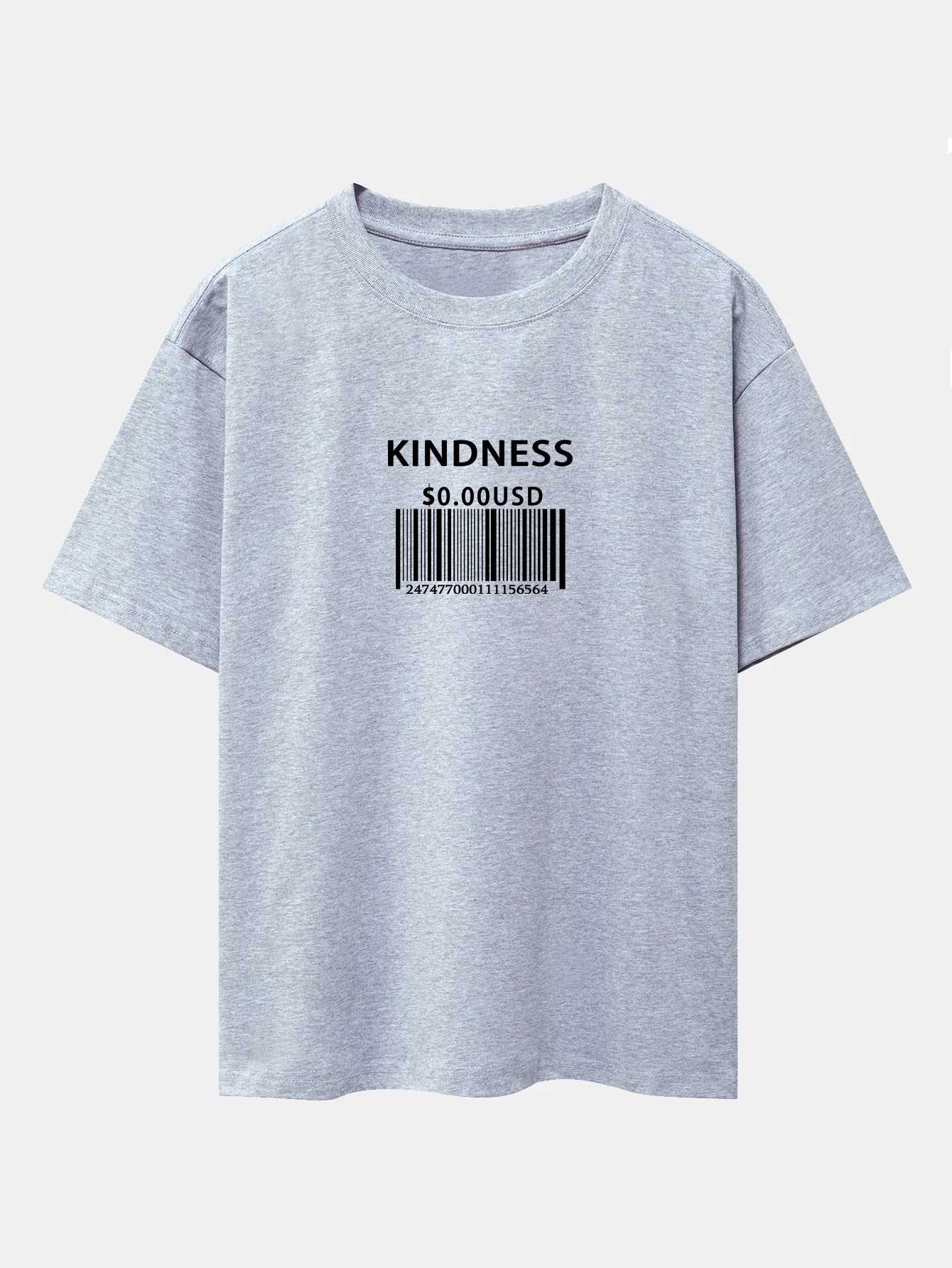 Kindness Barcode Print Oversize T-Shirt mit überschnittenen Schultern - Image 13