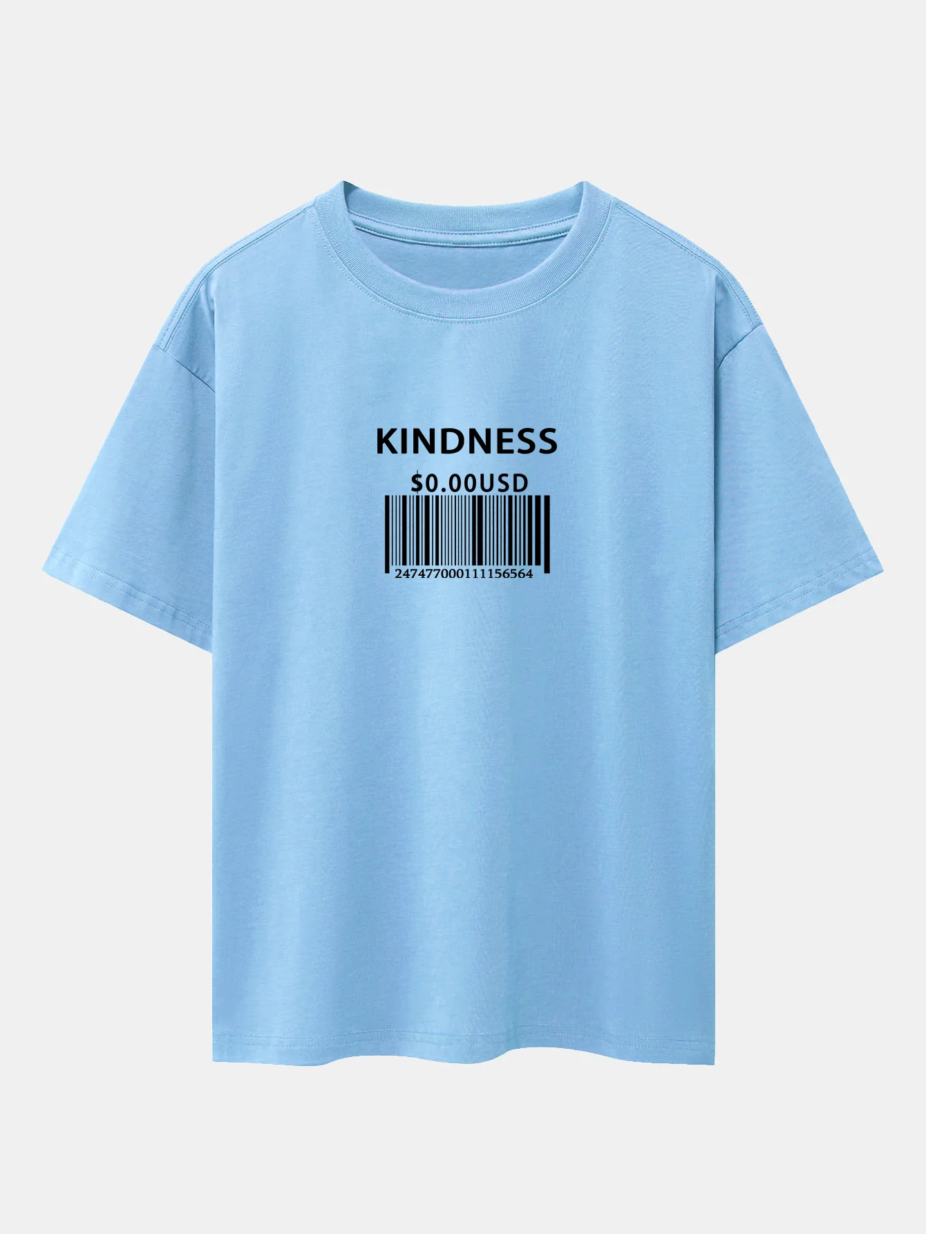 Kindness Barcode Print Oversize T-Shirt mit überschnittenen Schultern - Image 14