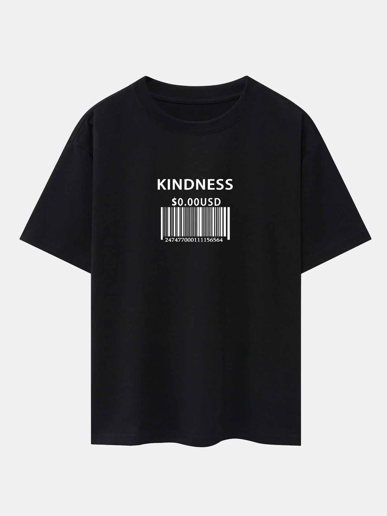 Kindness Barcode Print Oversize T-Shirt mit überschnittenen Schultern - Image 2